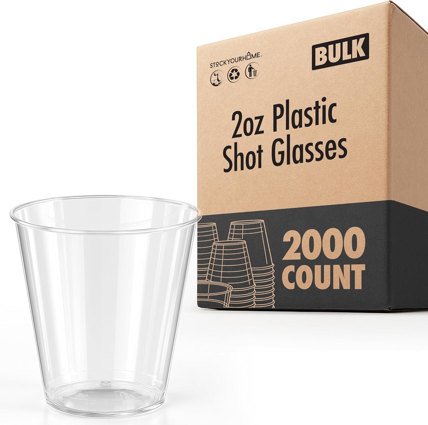 image1000 Plastic Shot Glasses 15 Oz Disposable Cups 15 Ounce Shot Glasses Ideal for Whiskey Wine Tasting Food Sampling and Sauce Dipping at Catered Events Parties and Weddings Clear2000 Pack