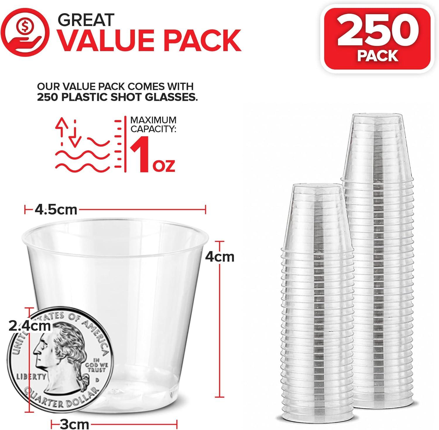 image1000 Plastic Shot Glasses 15 Oz Disposable Cups 15 Ounce Shot Glasses Ideal for Whiskey Wine Tasting Food Sampling and Sauce Dipping at Catered Events Parties and Weddings Clear250 Pack