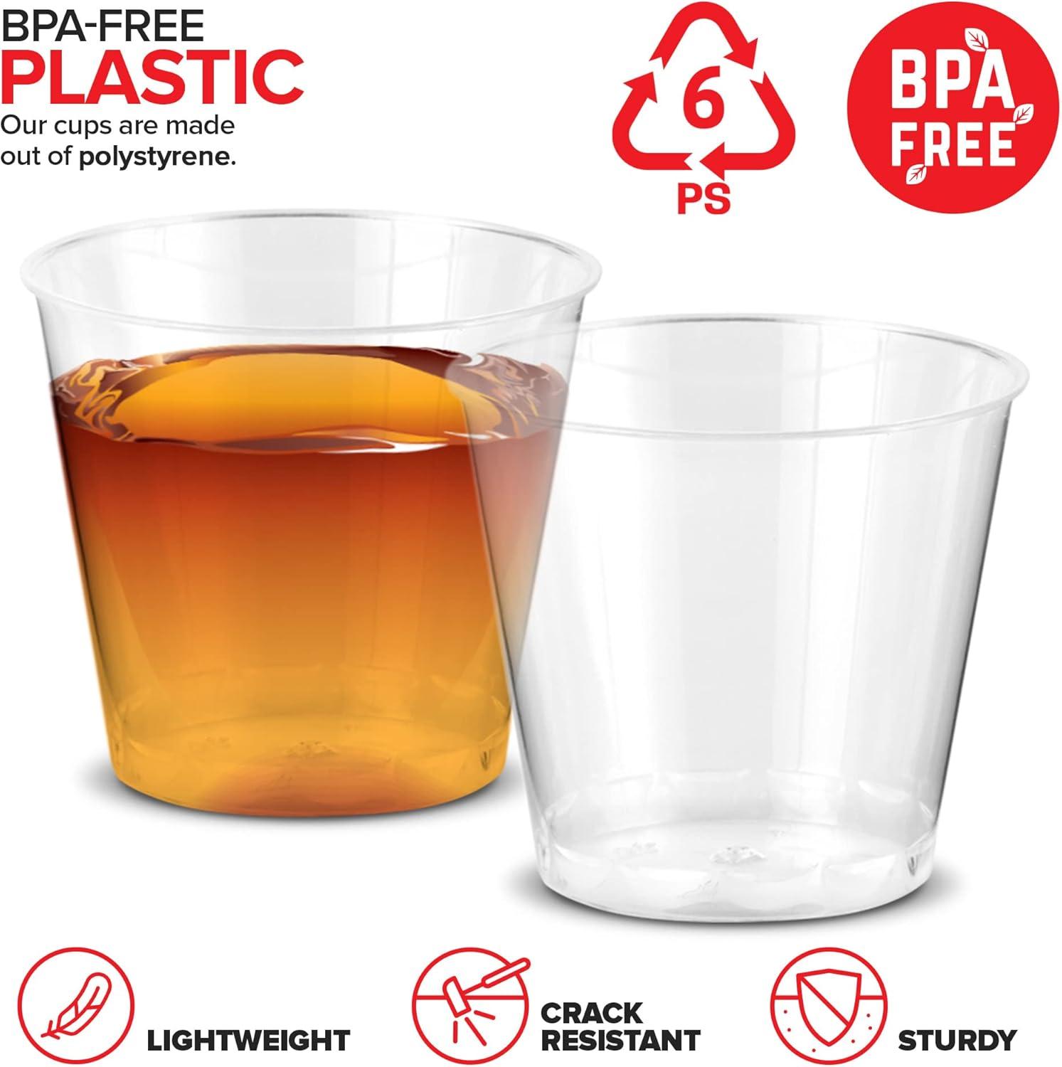 image1000 Plastic Shot Glasses 15 Oz Disposable Cups 15 Ounce Shot Glasses Ideal for Whiskey Wine Tasting Food Sampling and Sauce Dipping at Catered Events Parties and Weddings Clear1000 Pack