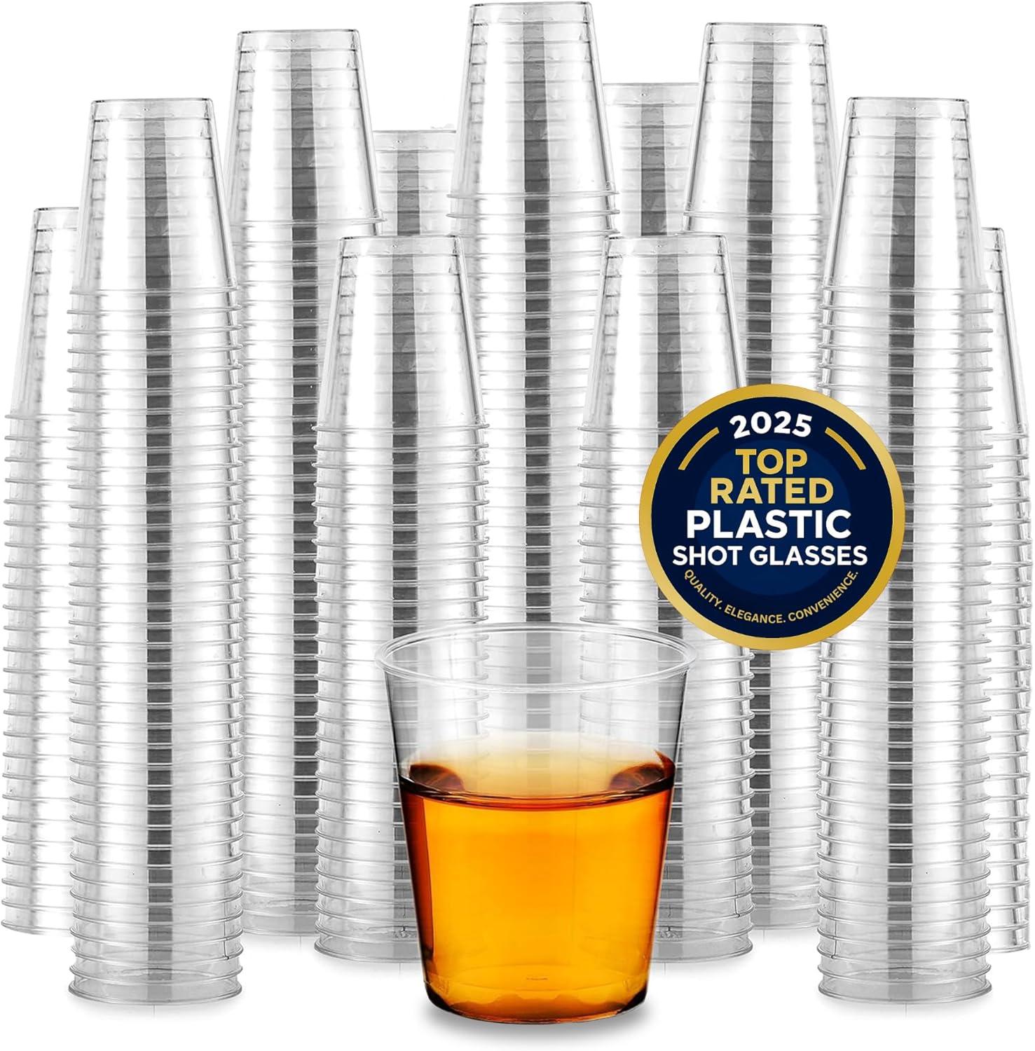 image1000 Plastic Shot Glasses 15 Oz Disposable Cups 15 Ounce Shot Glasses Ideal for Whiskey Wine Tasting Food Sampling and Sauce Dipping at Catered Events Parties and Weddings Clear2000 Pack