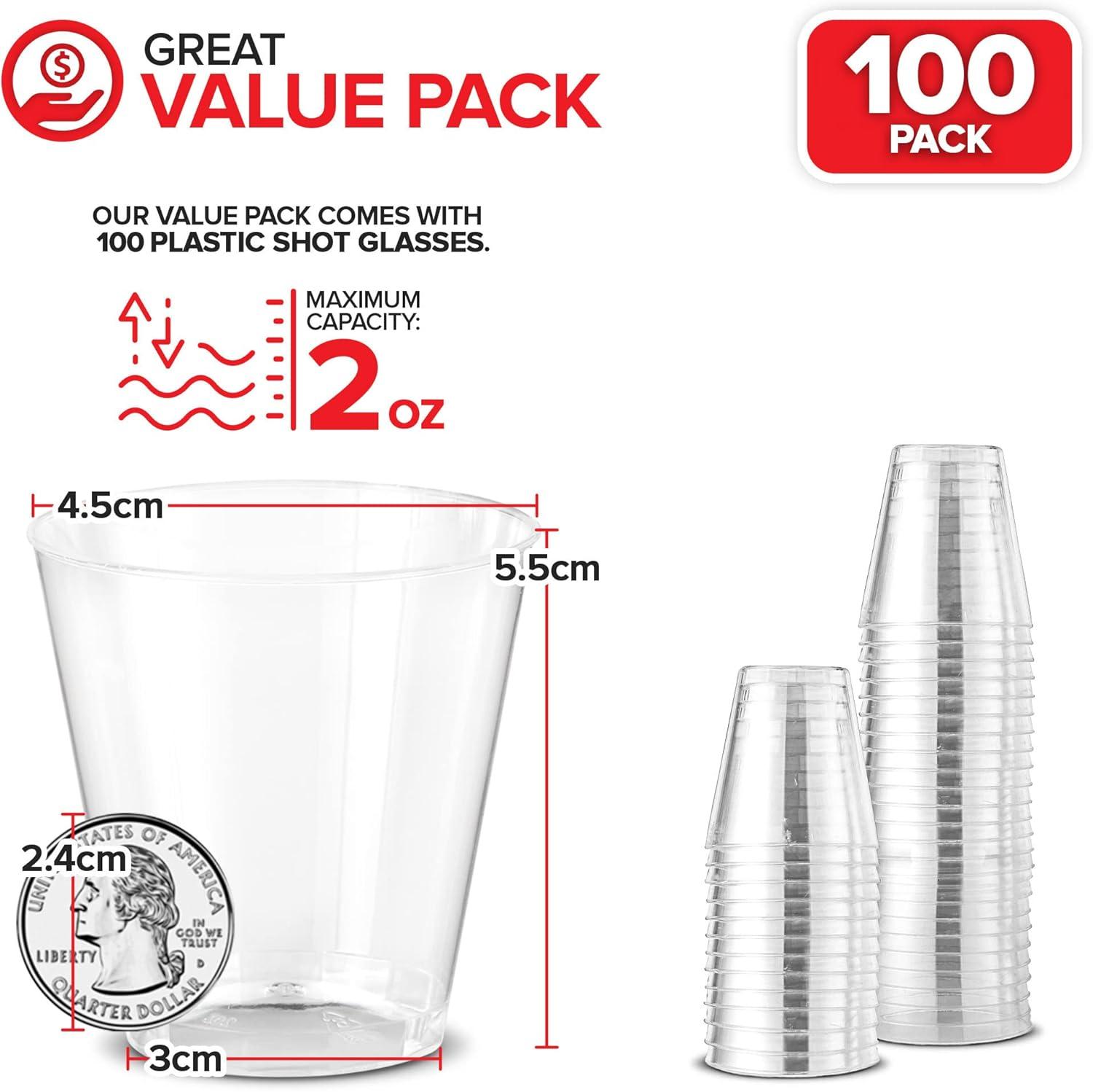 image1000 Plastic Shot Glasses 15 Oz Disposable Cups 15 Ounce Shot Glasses Ideal for Whiskey Wine Tasting Food Sampling and Sauce Dipping at Catered Events Parties and Weddings Clear100 Pack