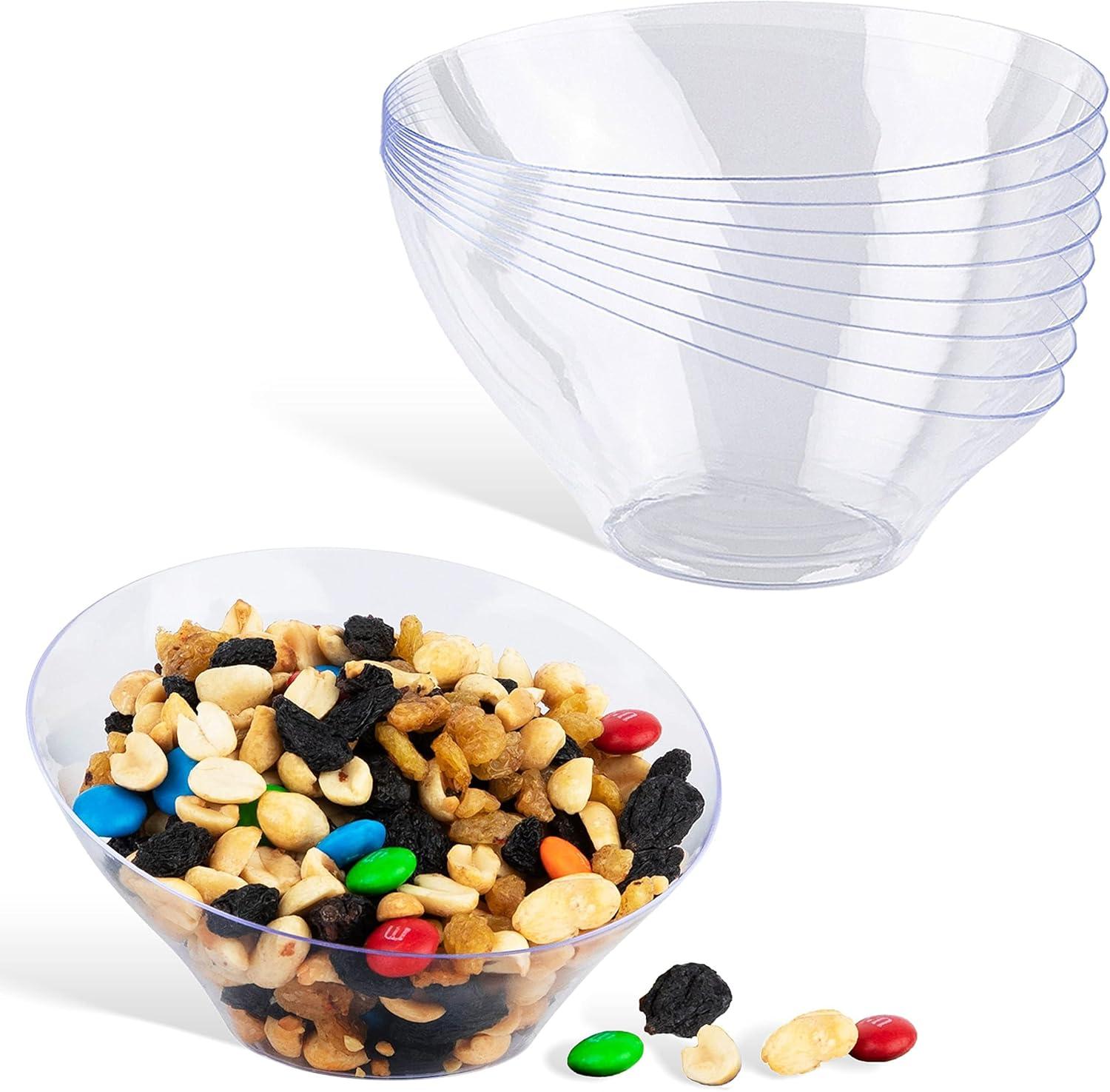 image54oz Black Plastic Serving Bowls 4 Pack Large Disposable Snack Bowl Candy Dishes Buffet Containers Chips Popcorn Snacks Punch Salad Bar Parties Office Desk Bridal Shower Party SuppliesClear