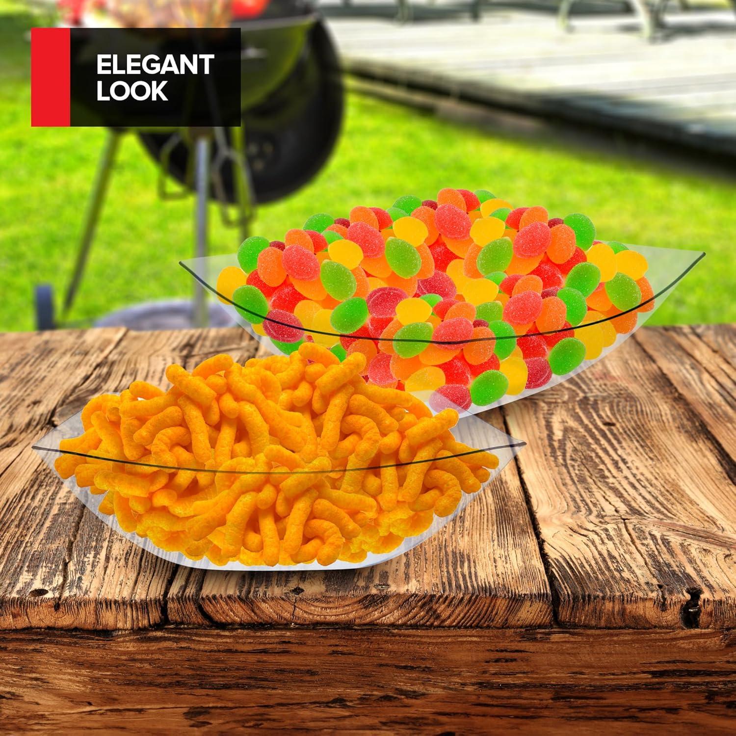 image64oz Clear Plastic Serving Bowls 4 Pack Large Disposable Candy Dishes Square Plastic Buffet Containers for Chips Snacks Mints Salad Bar Snack Bowl Parties Office Bridal Shower Party Supplies4