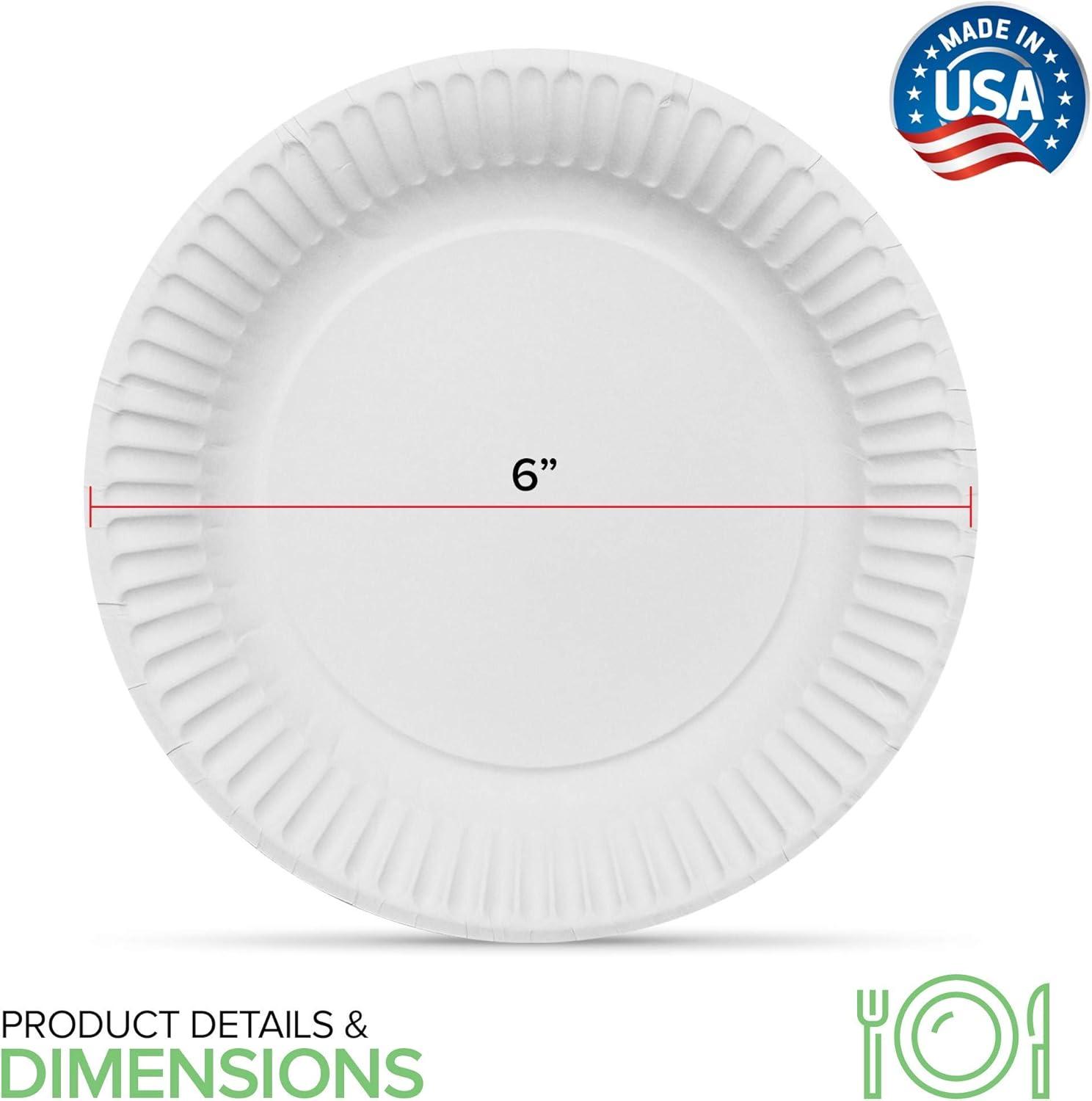 imageStock Your Home 6Inch Paper Plates Uncoated Everyday Disposable Dessert Plates 6 Paper Plate Bulk White 1000 Count500 Count