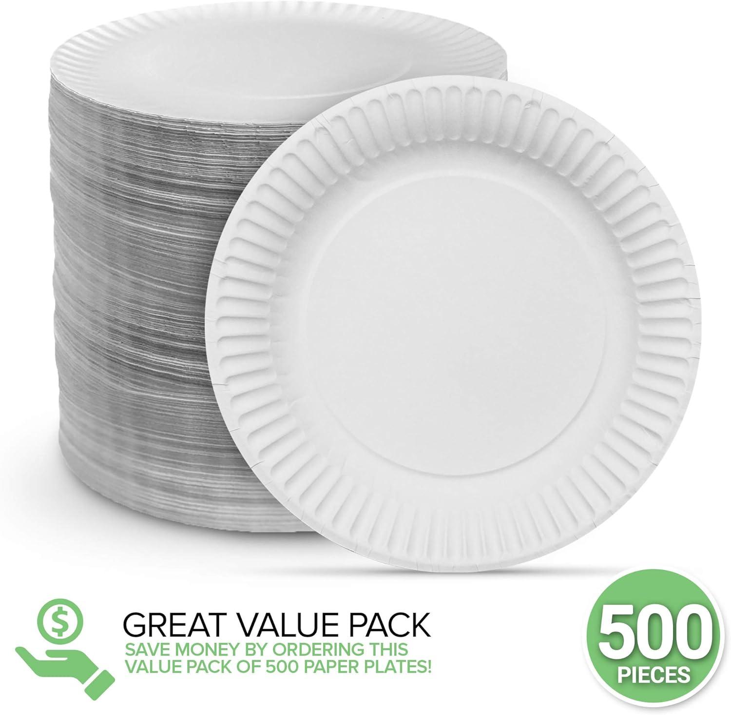 imageStock Your Home 6Inch Paper Plates Uncoated Everyday Disposable Dessert Plates 6 Paper Plate Bulk White 1000 Count500 Count