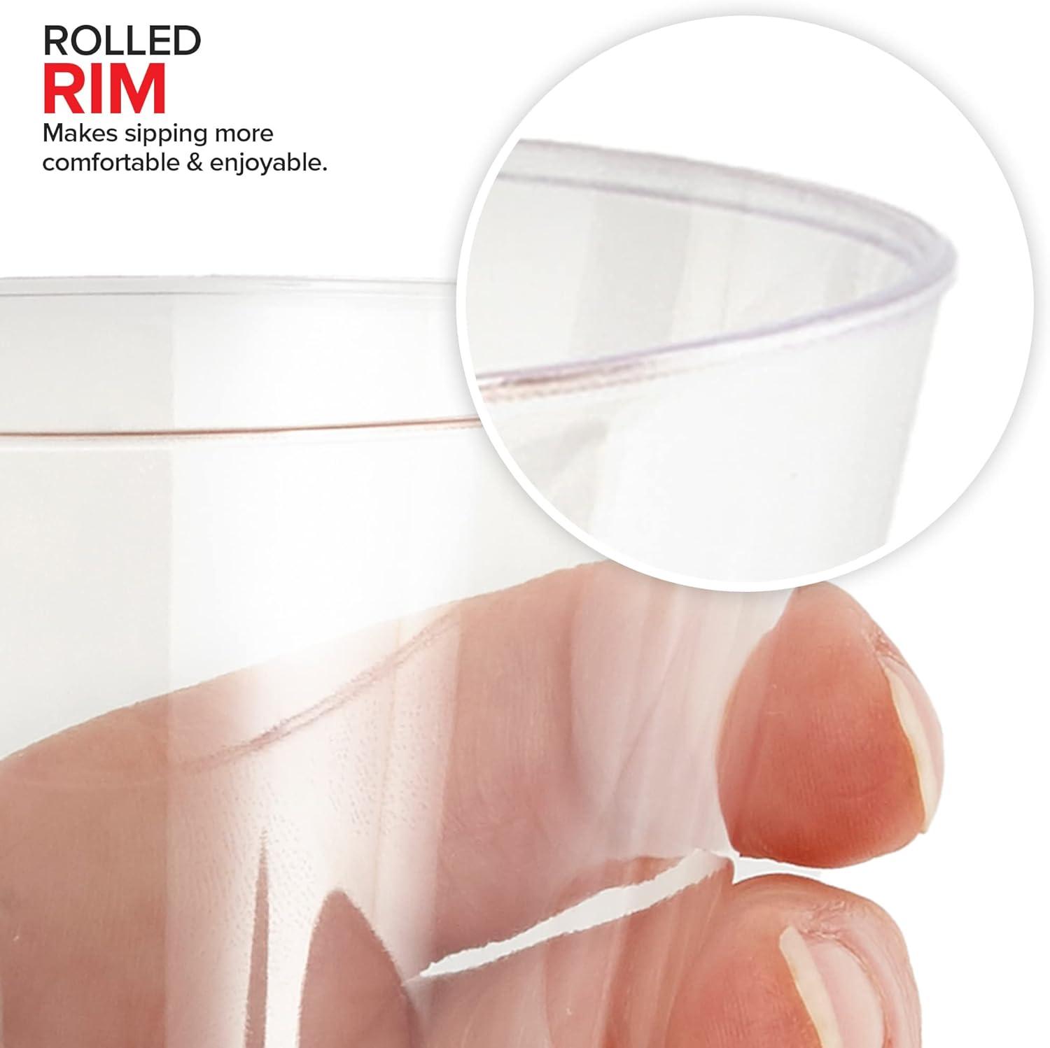 imageStock Your Home 9 oz Clear Disposable Plastic Cups 100 Pack Elegant Tumblers Glasses for Birthday Parties Weddings Holidays Dessert Tumbler Bulk Drinking Cup for Fruit Punch Cocktails WineClassic