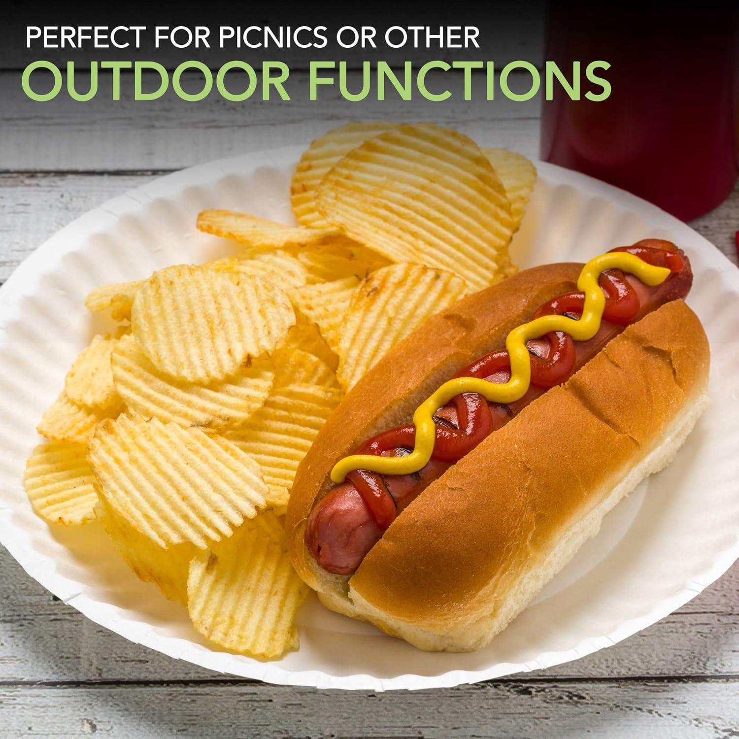 imageStock Your Home 9Inch Paper Plates Uncoated Everyday Disposable Plates 9 Paper Plate Bulk White 100 Count9 Inch