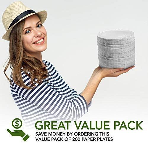 imageStock Your Home 9Inch Paper Plates Uncoated Everyday Disposable Plates 9 Paper Plate Bulk White 500 Count200 Count Pack of 1
