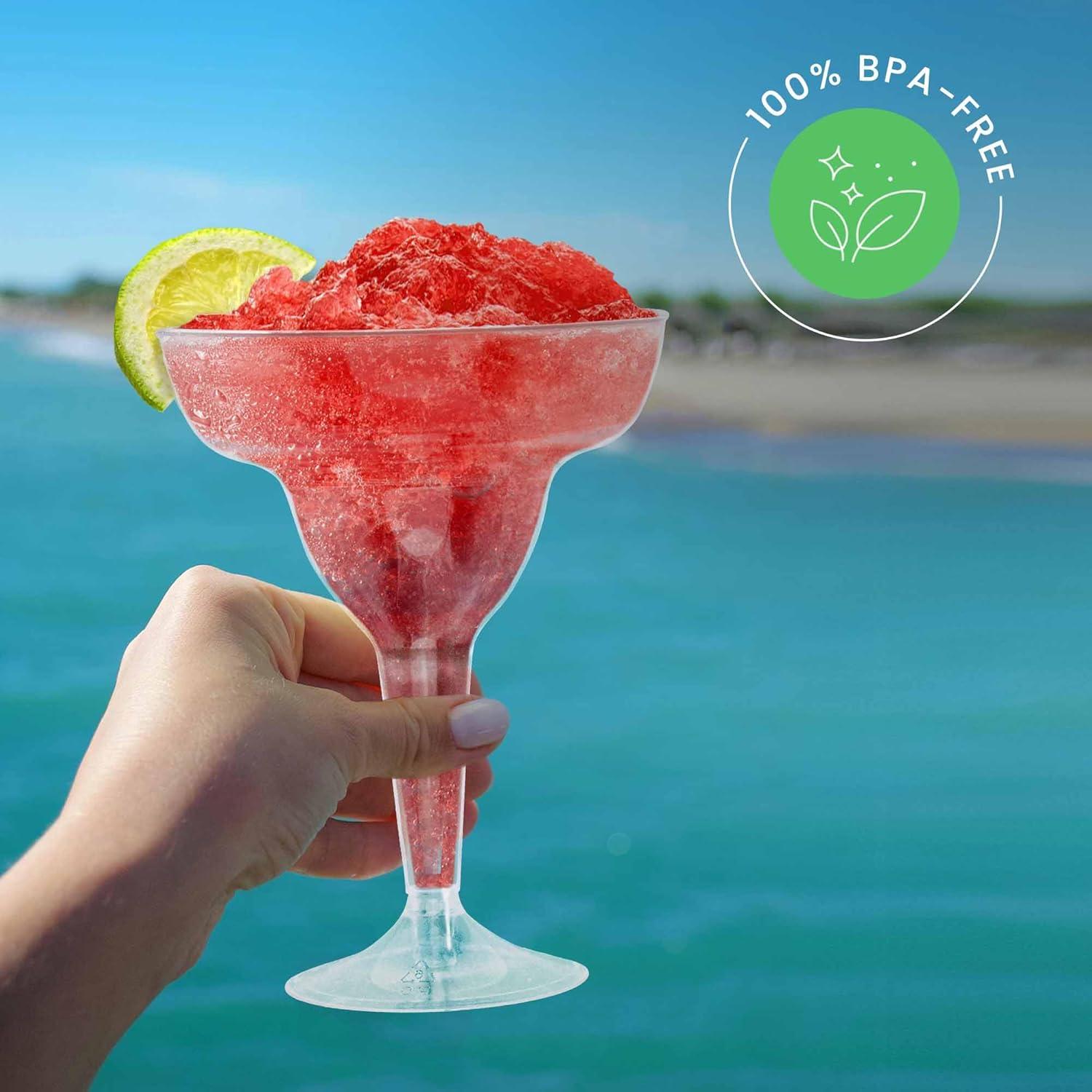 imageStock Your Home Clear Plastic Margarita Glasses Disposable Set of 24 Decorations for Cinco de Mayo Parties Cocktail Cups for Tropical Party Supplies Large 12 oz Hurricane Glasses50 Count