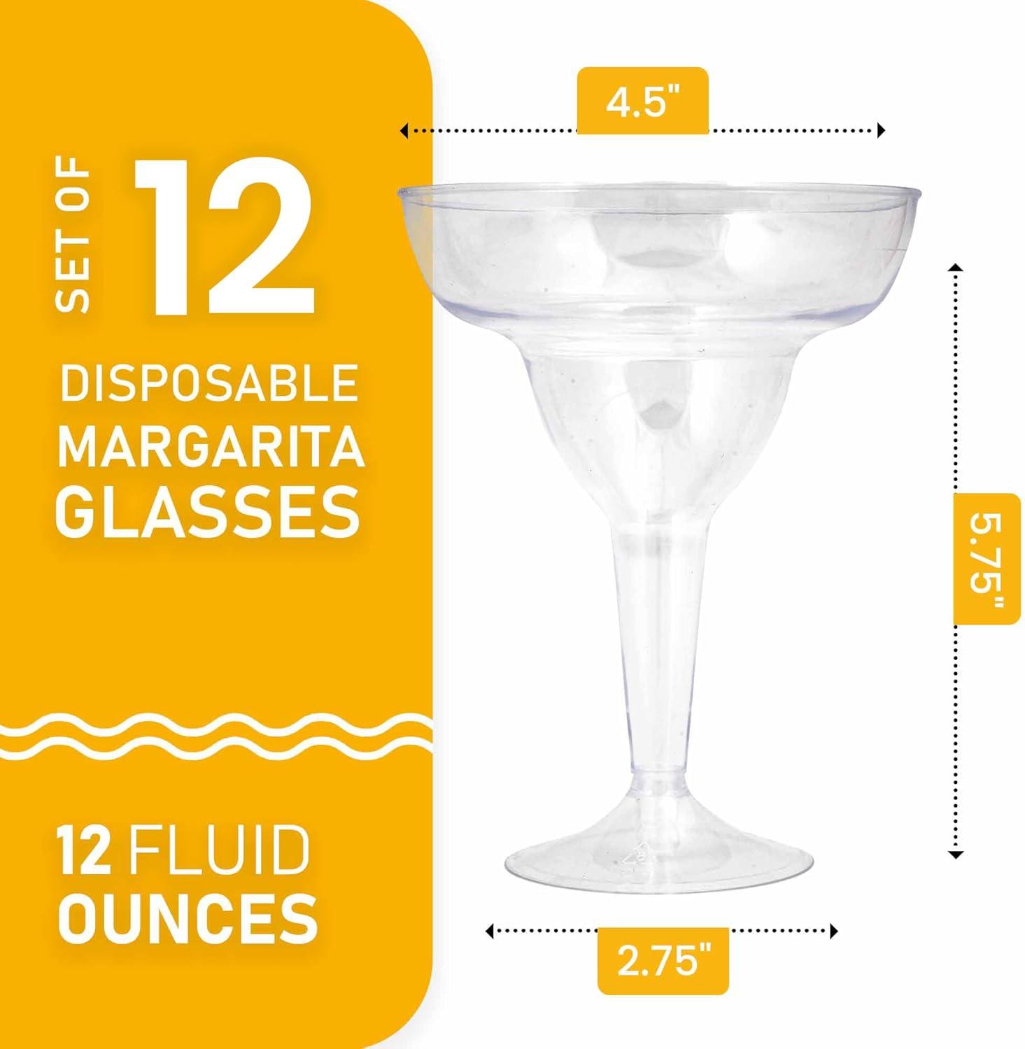 imageStock Your Home Clear Plastic Margarita Glasses Disposable Set of 24 Decorations for Cinco de Mayo Parties Cocktail Cups for Tropical Party Supplies Large 12 oz Hurricane Glasses12 Count
