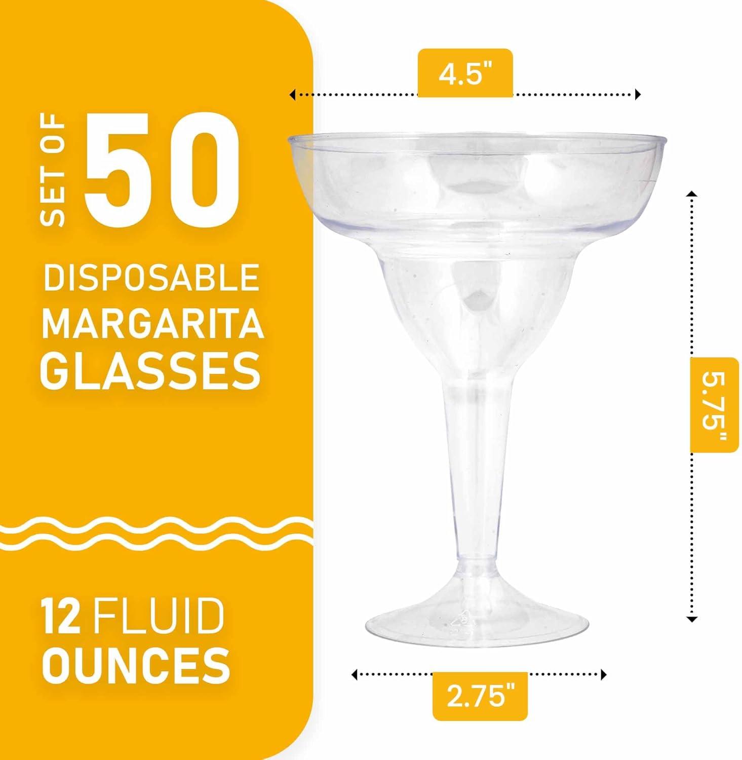 imageStock Your Home Clear Plastic Margarita Glasses Disposable Set of 24 Decorations for Cinco de Mayo Parties Cocktail Cups for Tropical Party Supplies Large 12 oz Hurricane Glasses50 Count