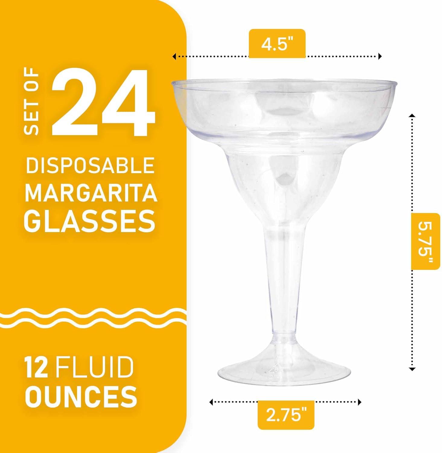 imageStock Your Home Clear Plastic Margarita Glasses Disposable Set of 24 Decorations for Cinco de Mayo Parties Cocktail Cups for Tropical Party Supplies Large 12 oz Hurricane Glasses24 Count