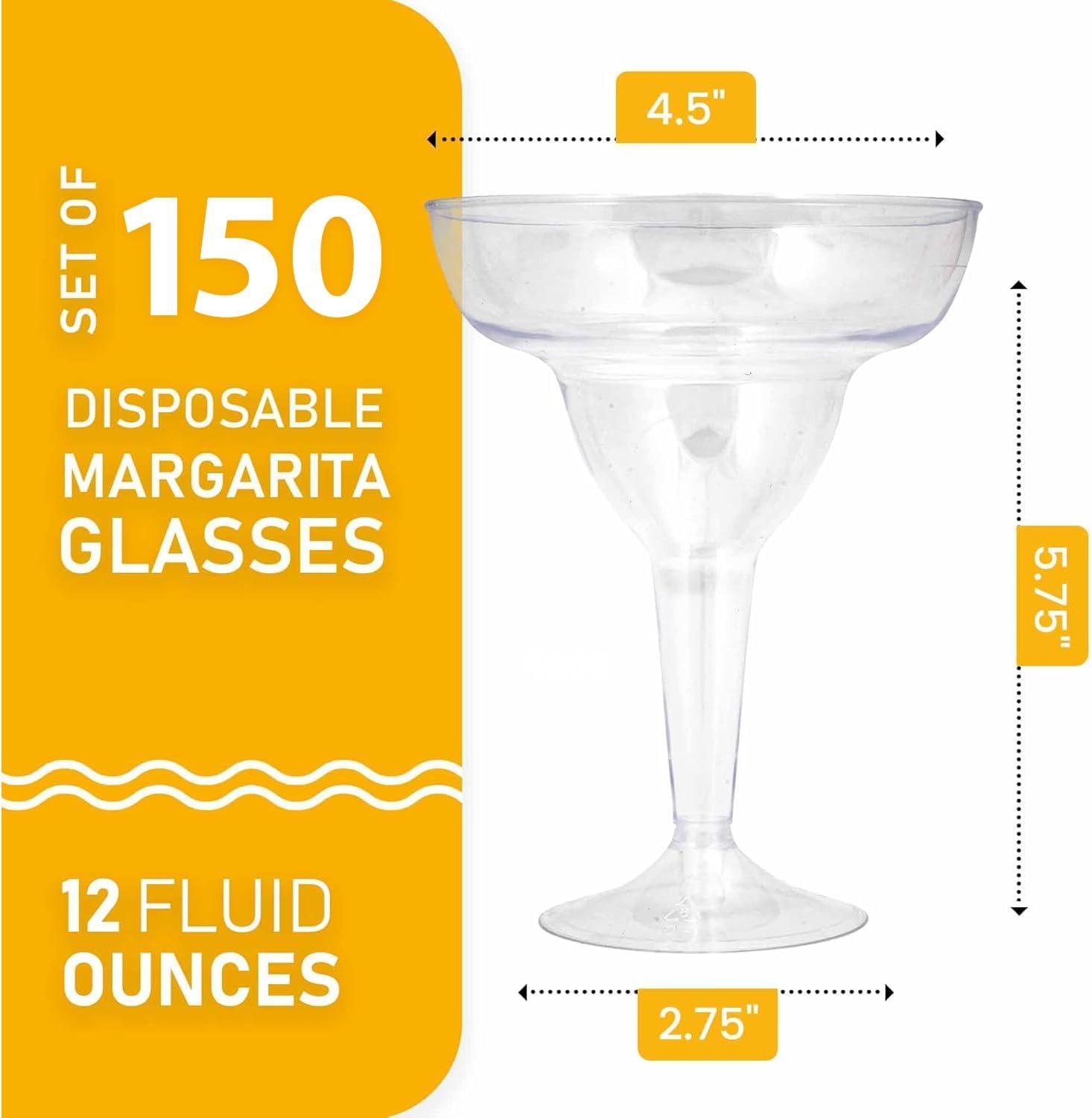 imageStock Your Home Clear Plastic Margarita Glasses Disposable Set of 24 Decorations for Cinco de Mayo Parties Cocktail Cups for Tropical Party Supplies Large 12 oz Hurricane Glasses150 Count