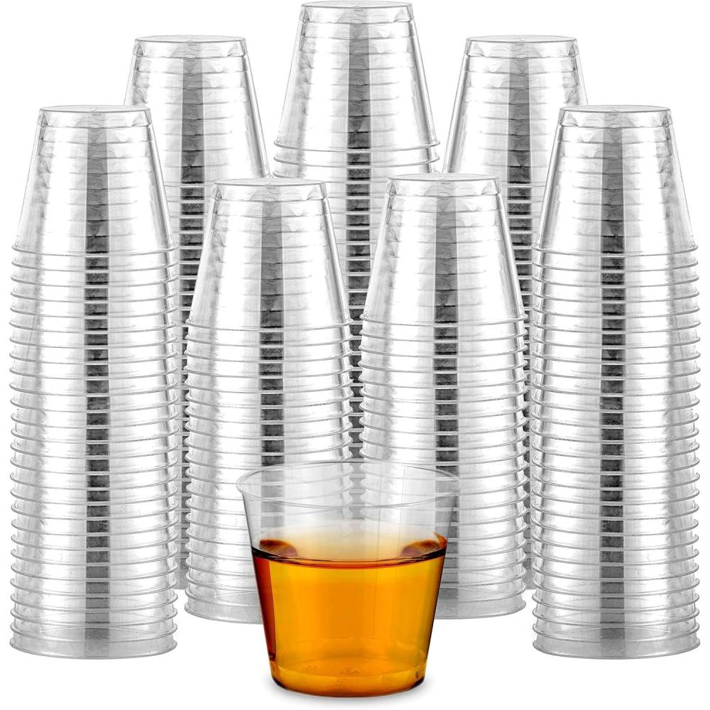 image1000 Plastic Shot Glasses 15 Oz Disposable Cups 15 Ounce Shot Glasses Ideal for Whiskey Wine Tasting Food Sampling and Sauce Dipping at Catered Events Parties and Weddings Clear1000 Pack