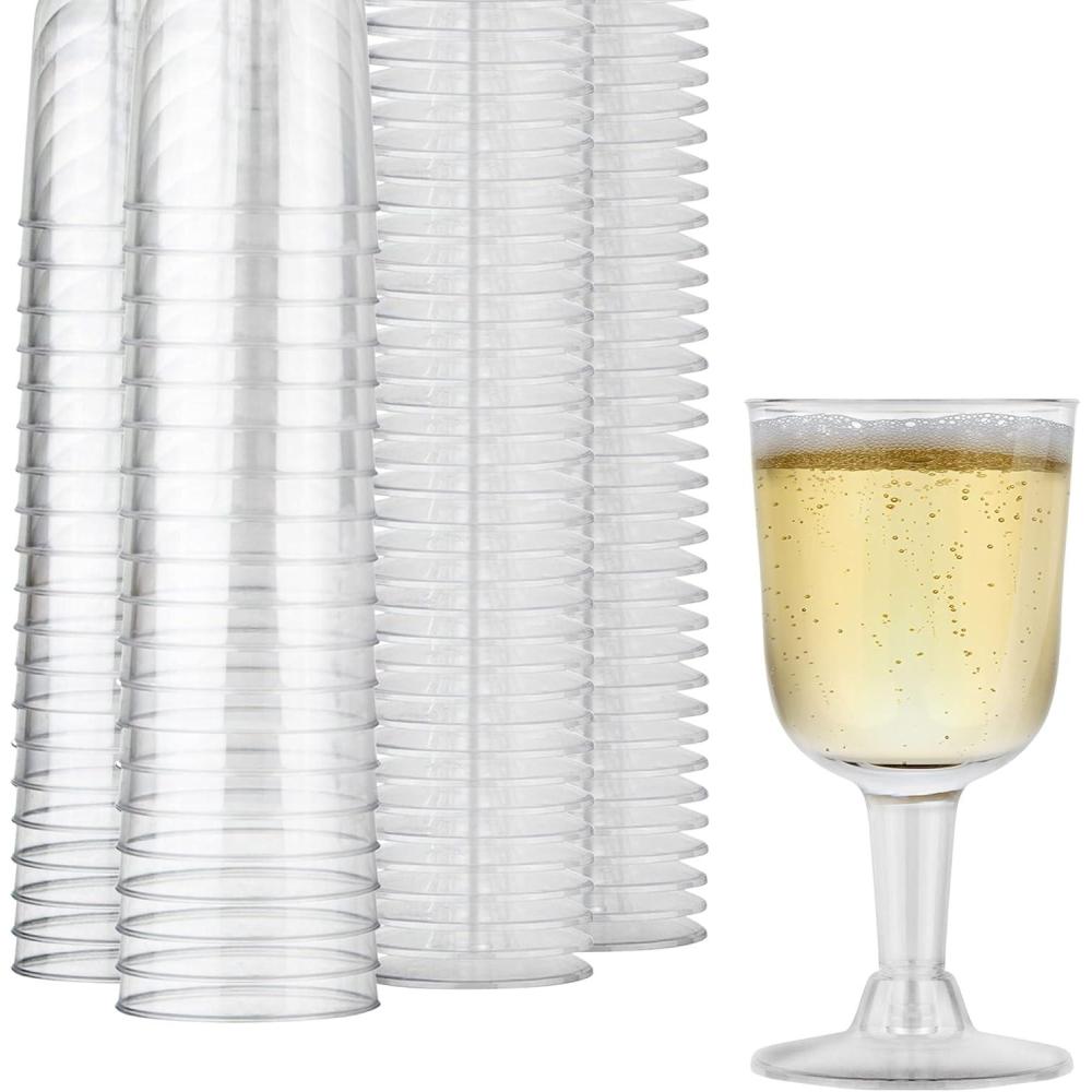 imageStock Your Home 5 oz Clear Plastic Wine Glass 80 Pack BPA Free amp Recyclable Shatterproof Wine Goblet Disposable amp Reusable Cups for Champagne Dessert Food Samples Catering Weddings40