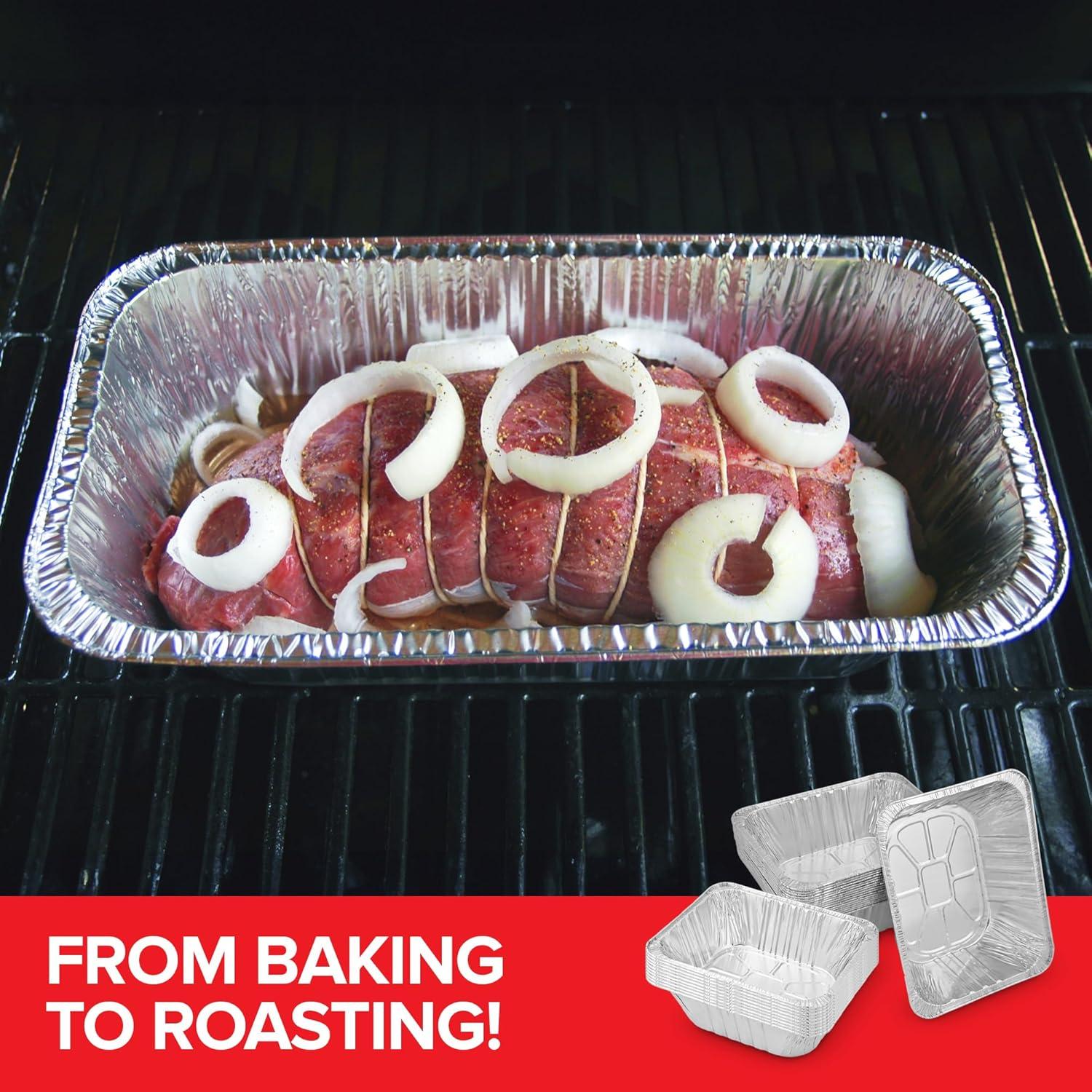 imageStock Your Home 10 Pack Deep Aluminum Pans 9x13 Heavy Duty 4 Deep Foil Pans Disposable Catering Trays Baking Tins Large Food Containers for Cooking Heating Storage Serving Holiday Meal Prep