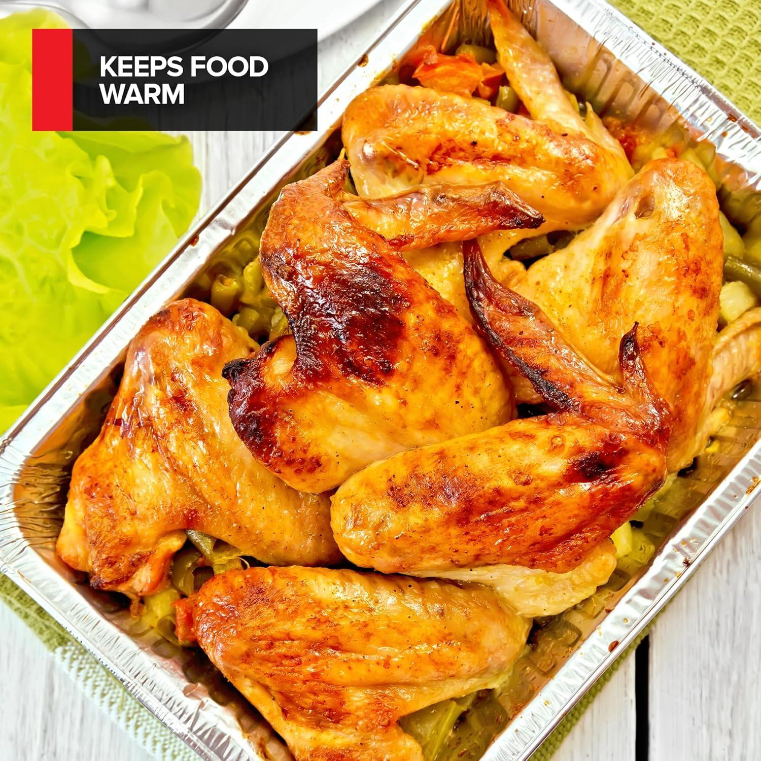 imageStock Your Home 10 Pack Deep Aluminum Pans 9x13 Heavy Duty 4 Deep Foil Pans Disposable Catering Trays Baking Tins Large Food Containers for Cooking Heating Storage Serving Holiday Meal Prep