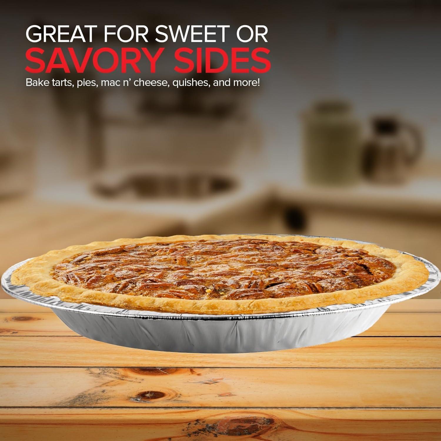 imageStock Your Home 9 Inch Aluminum Tart Pie Pans 10 Count Disposable amp Recyclable Large Pie Pan Foil Pie Tin for Bakeries Cafes Restaurants Durable Large Foil Pans for Pies Fruit Tarts Quiche30 Pack 9 Inch