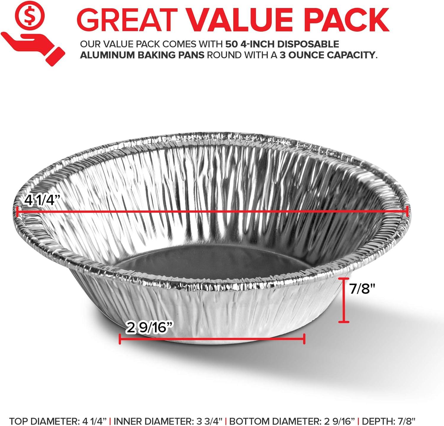 imageStock Your Home 9 Inch Aluminum Tart Pie Pans 10 Count Disposable amp Recyclable Large Pie Pan Foil Pie Tin for Bakeries Cafes Restaurants Durable Large Foil Pans for Pies Fruit Tarts Quiche50 Pack 4 Inch