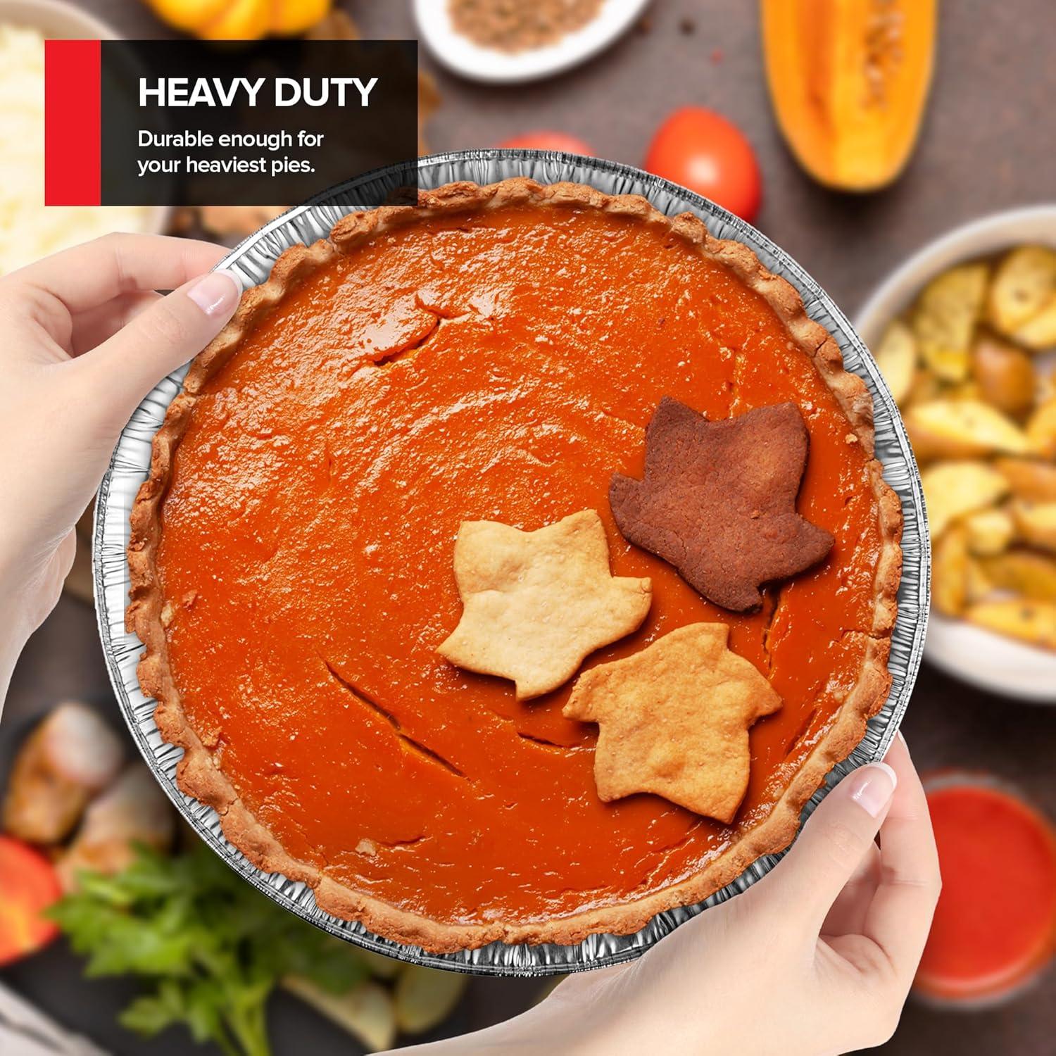 imageStock Your Home Disposable Aluminum Foil Pie Pans Set 75 PCS Heavy Duty Baking Pans 25 9 25 6 25 3 Inch Cooking Heating Food Prep Holiday Dinner Meals