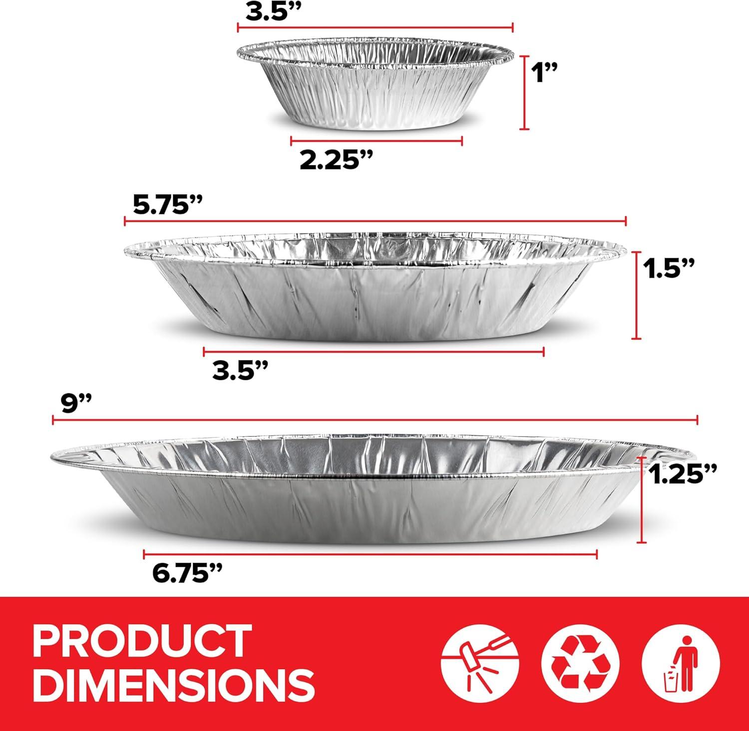 imageStock Your Home Disposable Aluminum Foil Pie Pans Set 75 PCS Heavy Duty Baking Pans 25 9 25 6 25 3 Inch Cooking Heating Food Prep Holiday Dinner Meals