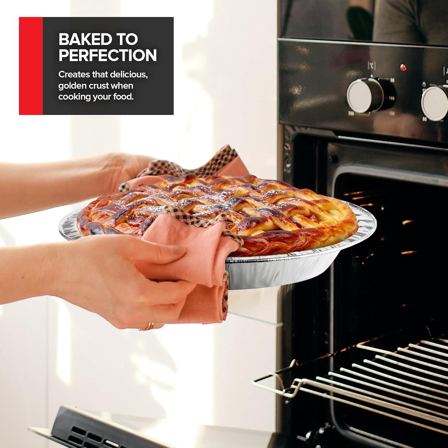 imageStock Your Home Disposable Aluminum Foil Pie Pans Set 75 PCS Heavy Duty Baking Pans 25 9 25 6 25 3 Inch Cooking Heating Food Prep Holiday Dinner Meals
