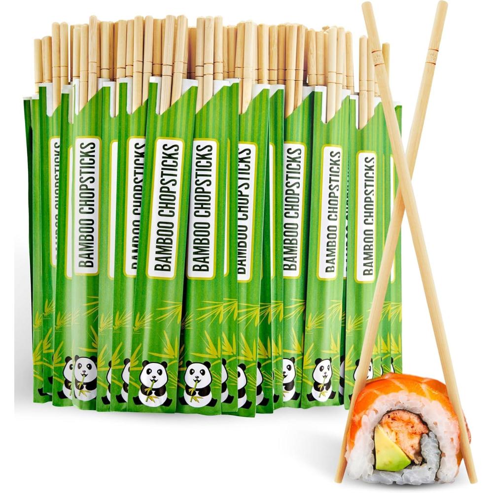 imageStock Your Home Disposable Bamboo Chopsticks 50 Count Bulk Separated Chopsticks for Sushi Chinese Japanese and Asian Food Smooth Wooden Chop Sticks100