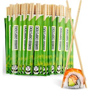 Stock Your Home Disposable Bamboo Chopsticks (50 Count), Bulk Separated Chopsticks for Sushi, Chinese, Japanese and Asian Food, Smooth Wooden Chop Sticks(100)