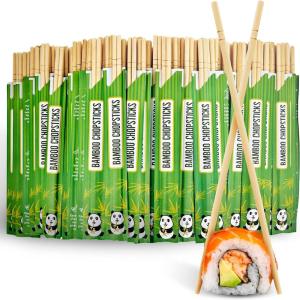Stock Your Home Disposable Bamboo Chopsticks (50 Count), Bulk Separated Chopsticks for Sushi, Chinese, Japanese and Asian Food, Smooth Wooden Chop Sticks(50)