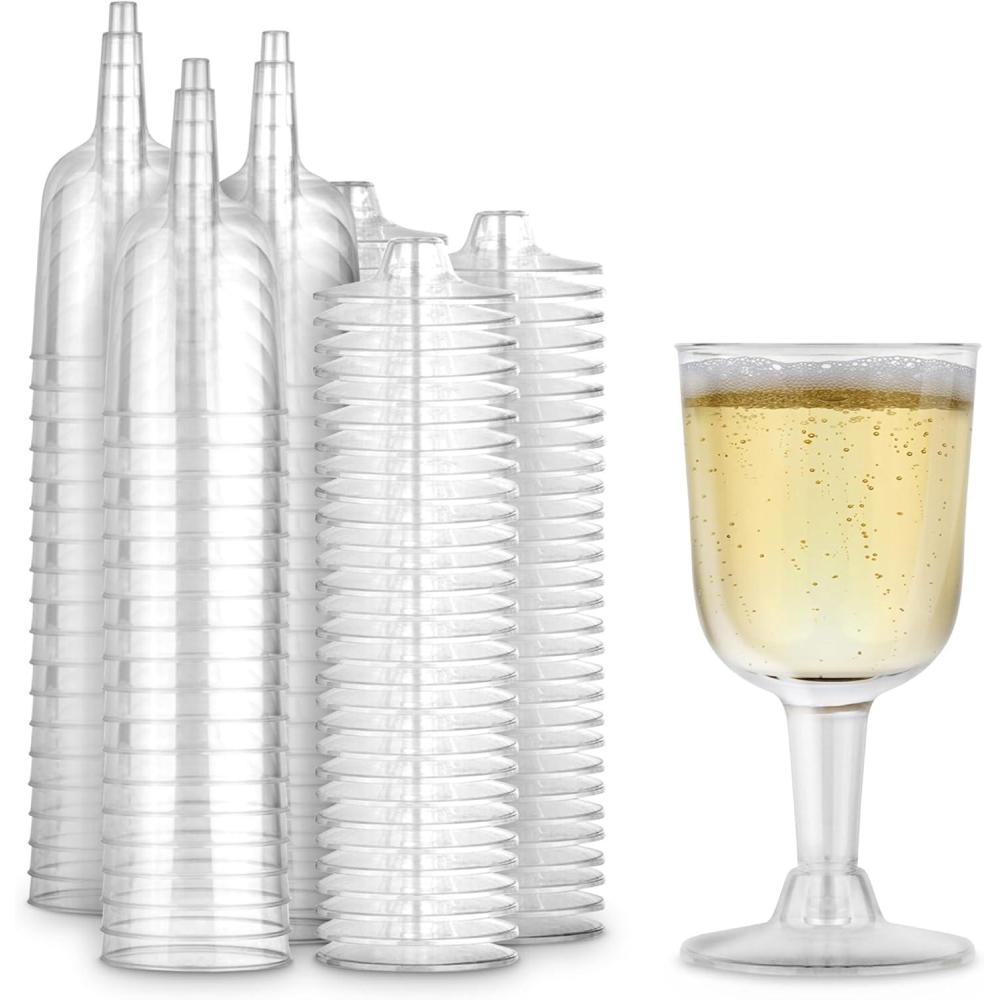 imageStock Your Home 5 oz Clear Plastic Wine Glass 20 Pack BPA Free amp Recyclable Shatterproof Wine Goblet Disposable amp Reusable Cups for Champagne Dessert Food Samples Catering Weddings80