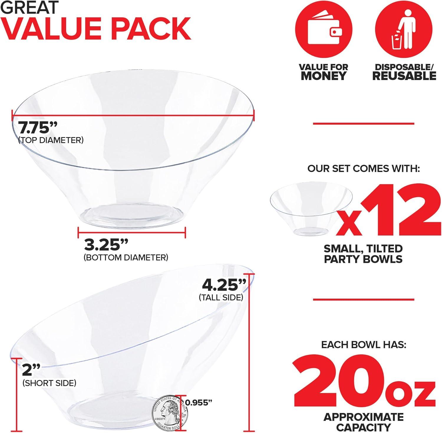 imageStock Your Home 20oz Clear Plastic Serving Bowls 6 Pack Disposable Medium Snack amp Candy Bowls for Parties Buffet Chips Popcorn amp Salad Bar12