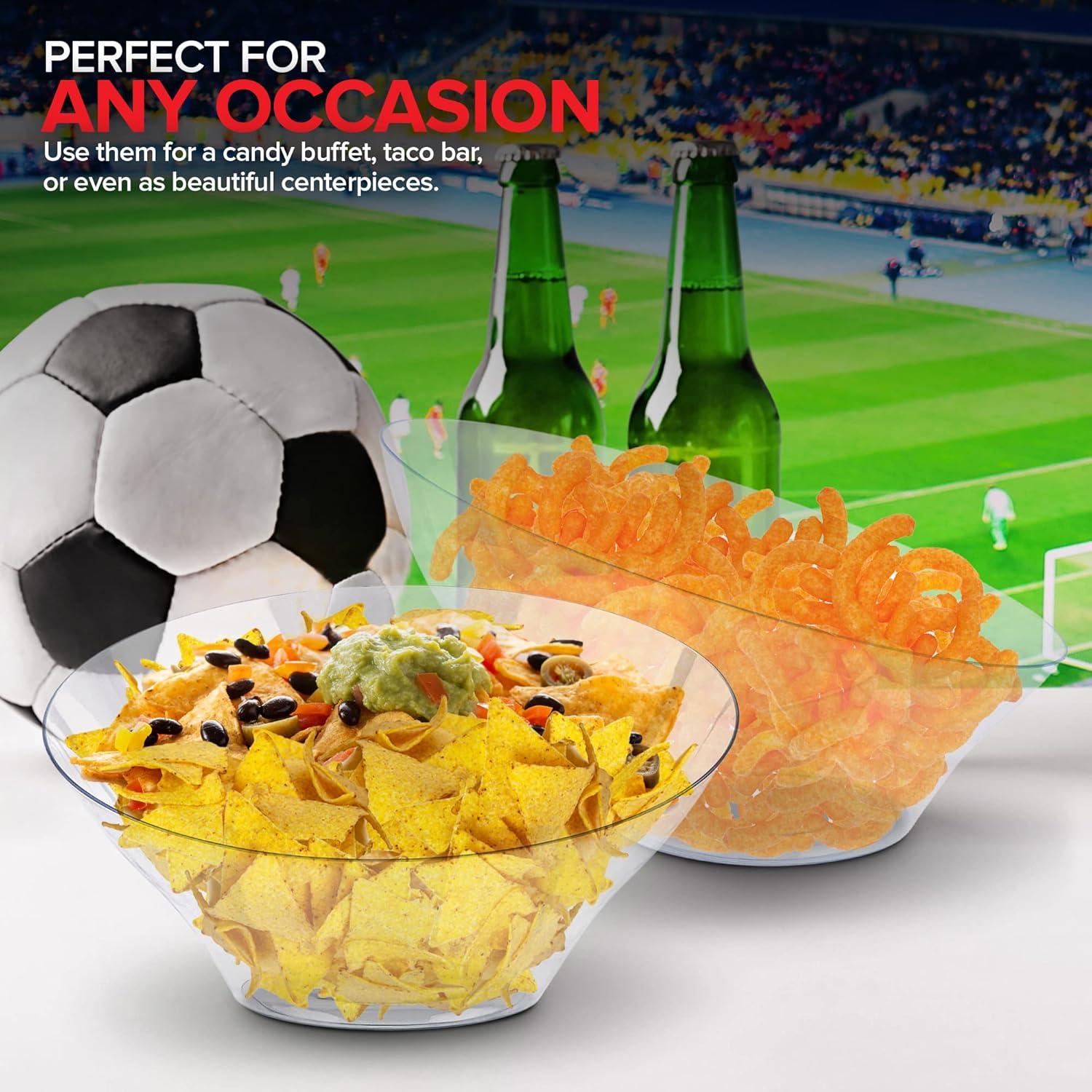 imageStock Your Home 20oz Clear Plastic Serving Bowls 6 Pack Disposable Medium Snack amp Candy Bowls for Parties Buffet Chips Popcorn amp Salad Bar6