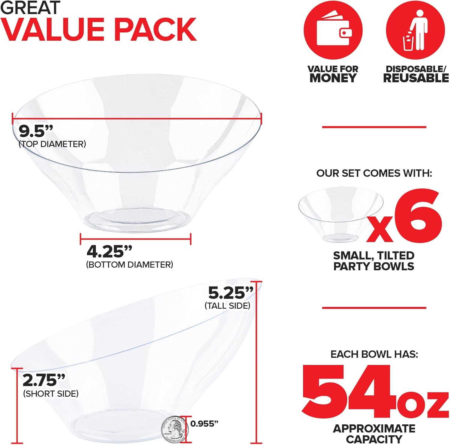 imageStock Your Home 20oz Clear Plastic Serving Bowls 6 Pack Disposable Medium Snack amp Candy Bowls for Parties Buffet Chips Popcorn amp Salad Bar6