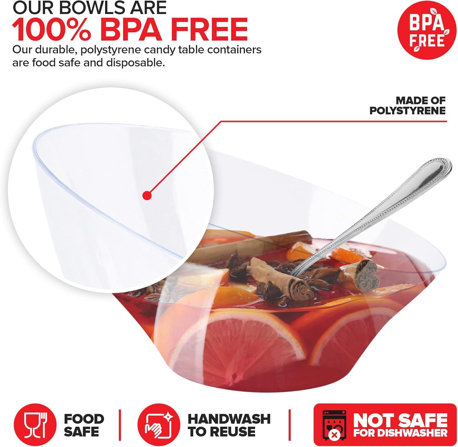 imageStock Your Home 20oz Clear Plastic Serving Bowls 6 Pack Disposable Medium Snack amp Candy Bowls for Parties Buffet Chips Popcorn amp Salad Bar6