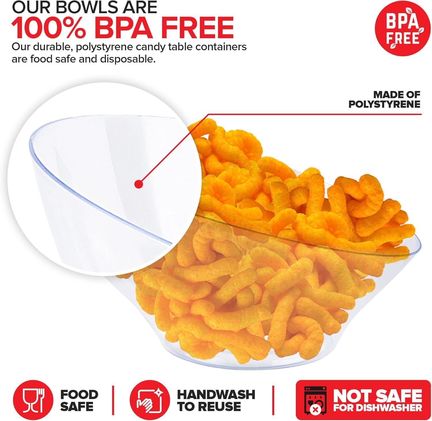 imageStock Your Home 20oz Clear Plastic Serving Bowls 6 Pack Disposable Medium Snack amp Candy Bowls for Parties Buffet Chips Popcorn amp Salad Bar6