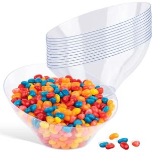 Stock Your Home 20oz Clear Plastic Serving Bowls (6 Pack) – Disposable Medium Snack & Candy Bowls for Parties, Buffet, Chips, Popcorn & Salad Bar(12)