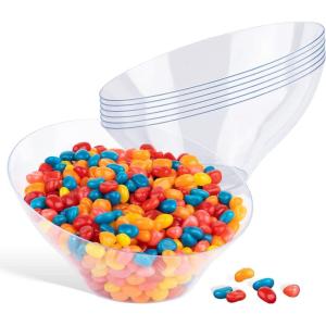 Stock Your Home 20oz Clear Plastic Serving Bowls (6 Pack) – Disposable Medium Snack & Candy Bowls for Parties, Buffet, Chips, Popcorn & Salad Bar(6)