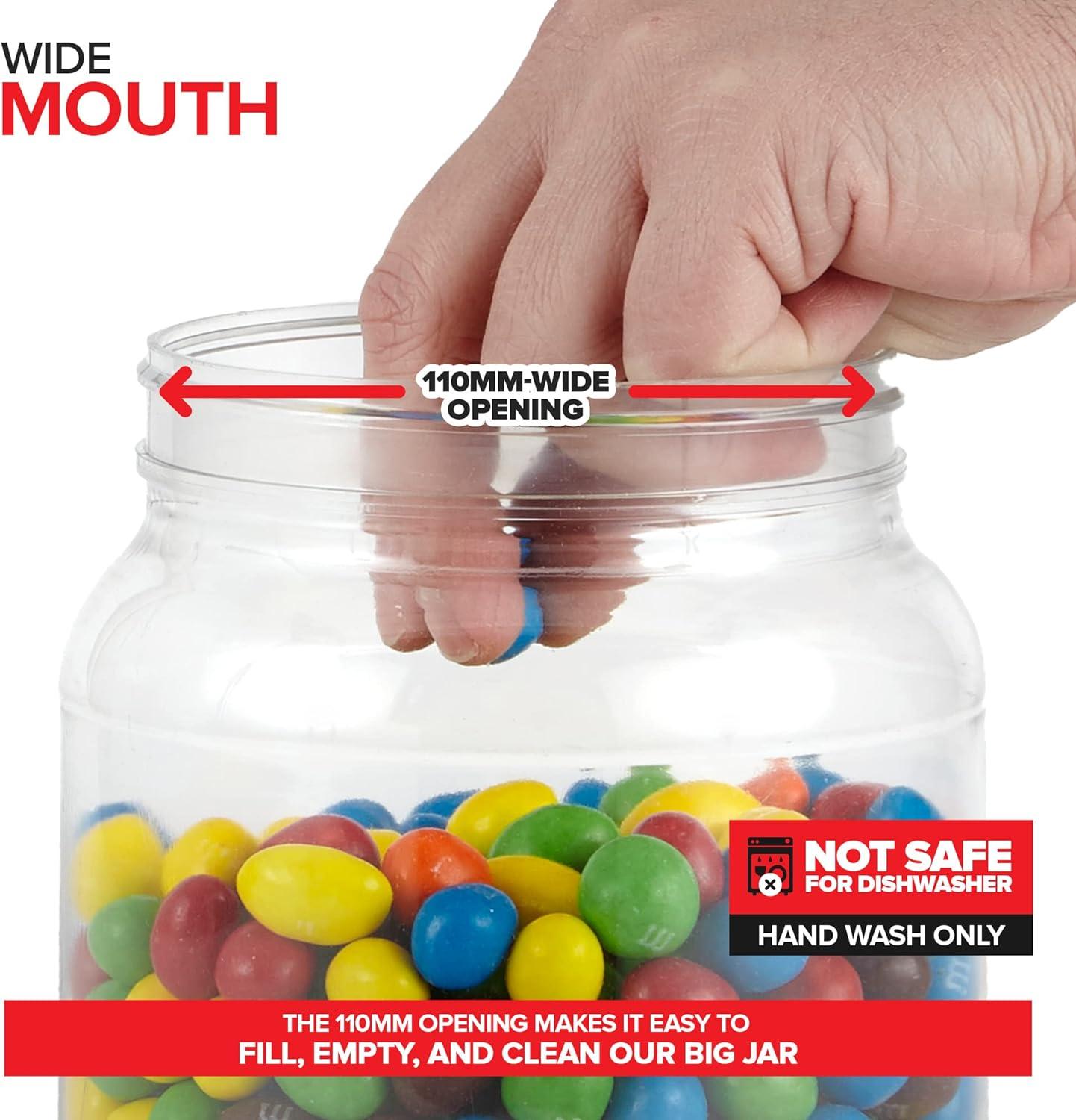 imageStock Your Home Half Gallon Clear Plastic Jars with Lids 2 Pack 64 oz Wide Mouth Large Jar with Lid Big Container for Candy Cookies Arts amp Crafts Bartender Money Tips Kitchen amp Pantry Storage2