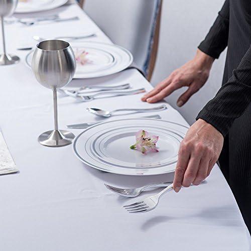 imageStock Your Home 125 Disposable Heavy Duty Plastic Forks Fancy Plastic Silverware Looks Like Real Cutlery Utensils Perfect for Catering Events Restaurants Parties and Weddings Rose GoldSilver