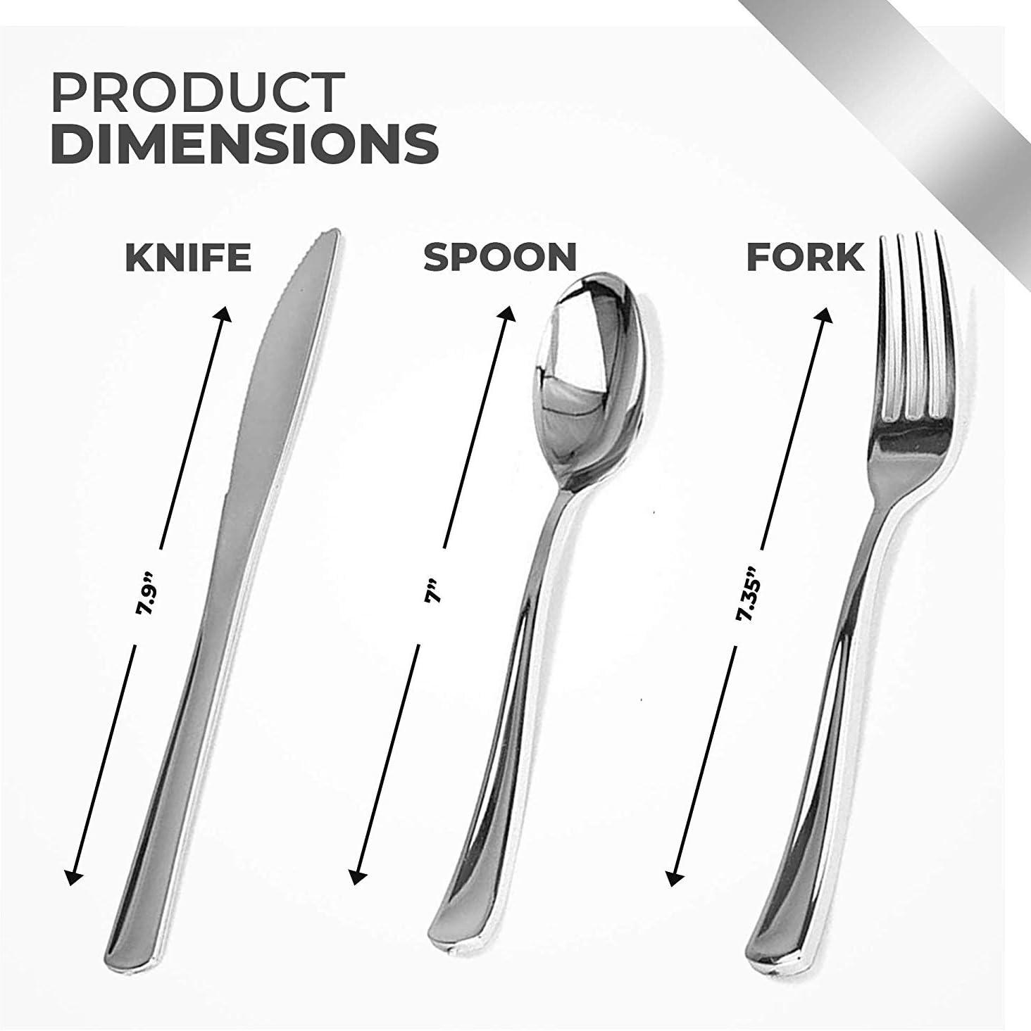 imageStock Your Home 125 Disposable Heavy Duty Plastic Forks Fancy Plastic Silverware Looks Like Real Cutlery Utensils Perfect for Catering Events Restaurants Parties and Weddings Rose GoldSilver