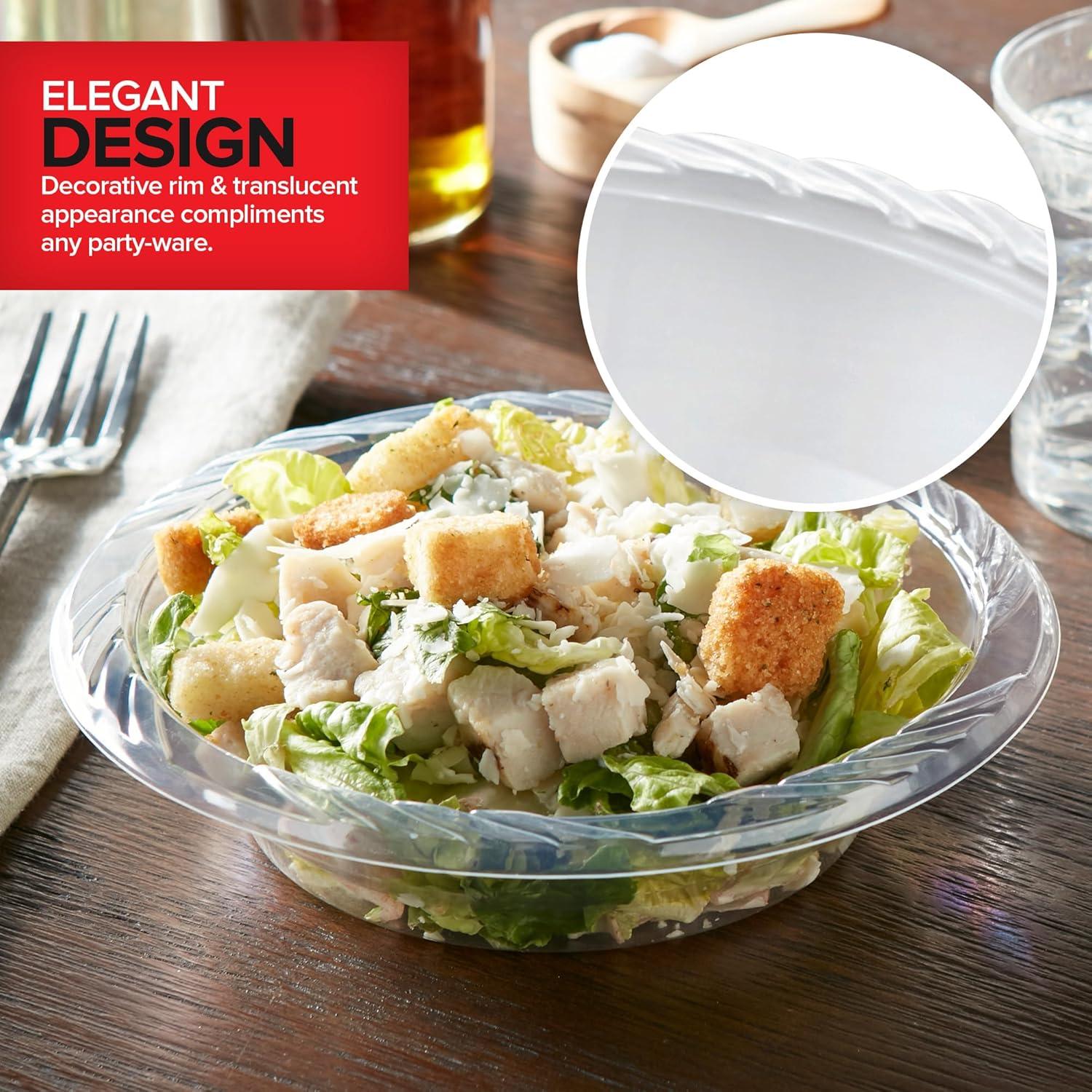 imageStock Your Home 40Count Elegant 18 oz Clear Plastic Bowls for Parties Large Disposable Bowl for Fancy Dinner or Cocktail Party Soup and Salad Thick and Sturdy40