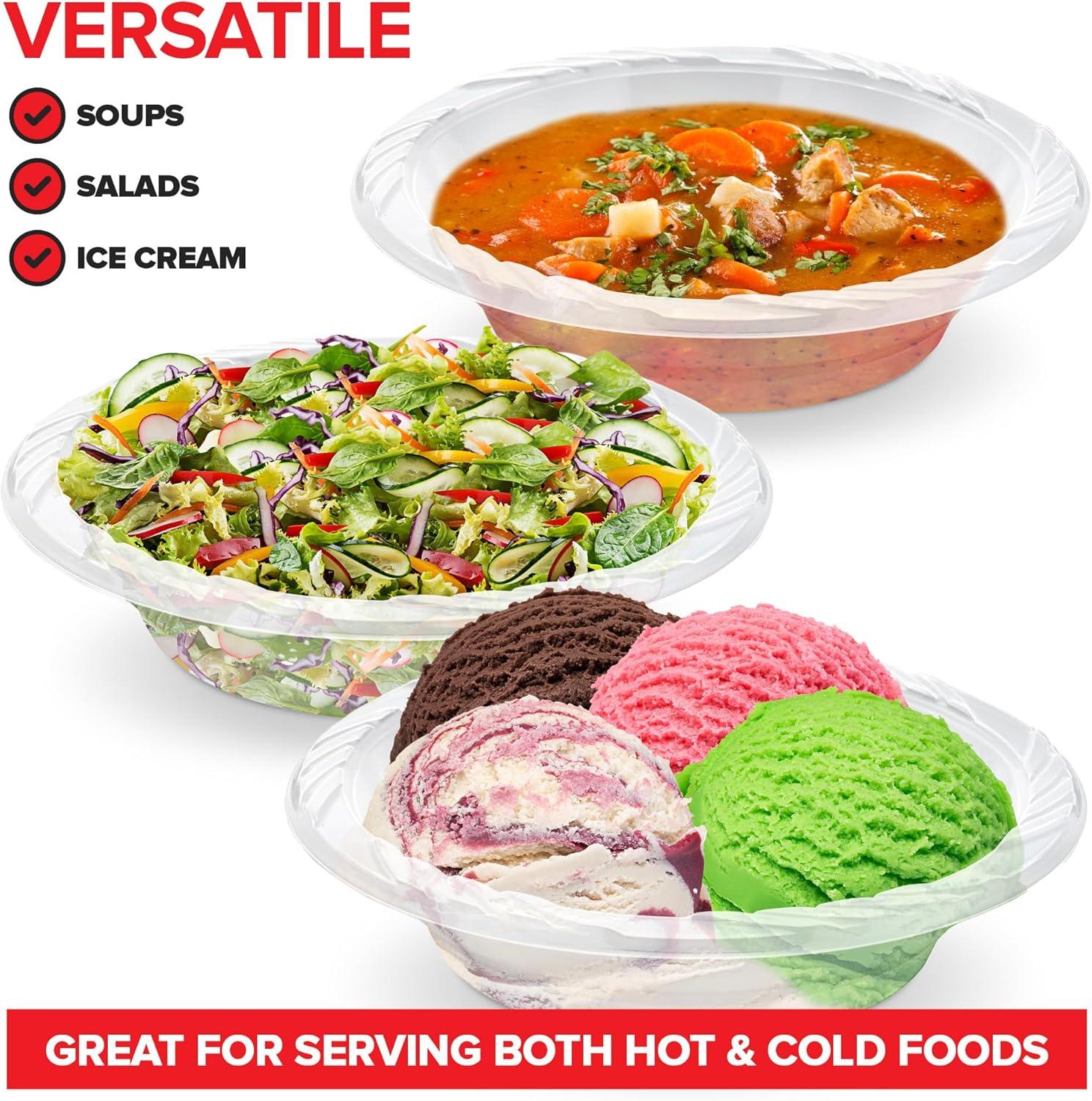imageStock Your Home 40Count Elegant 18 oz Clear Plastic Bowls for Parties Large Disposable Bowl for Fancy Dinner or Cocktail Party Soup and Salad Thick and Sturdy240
