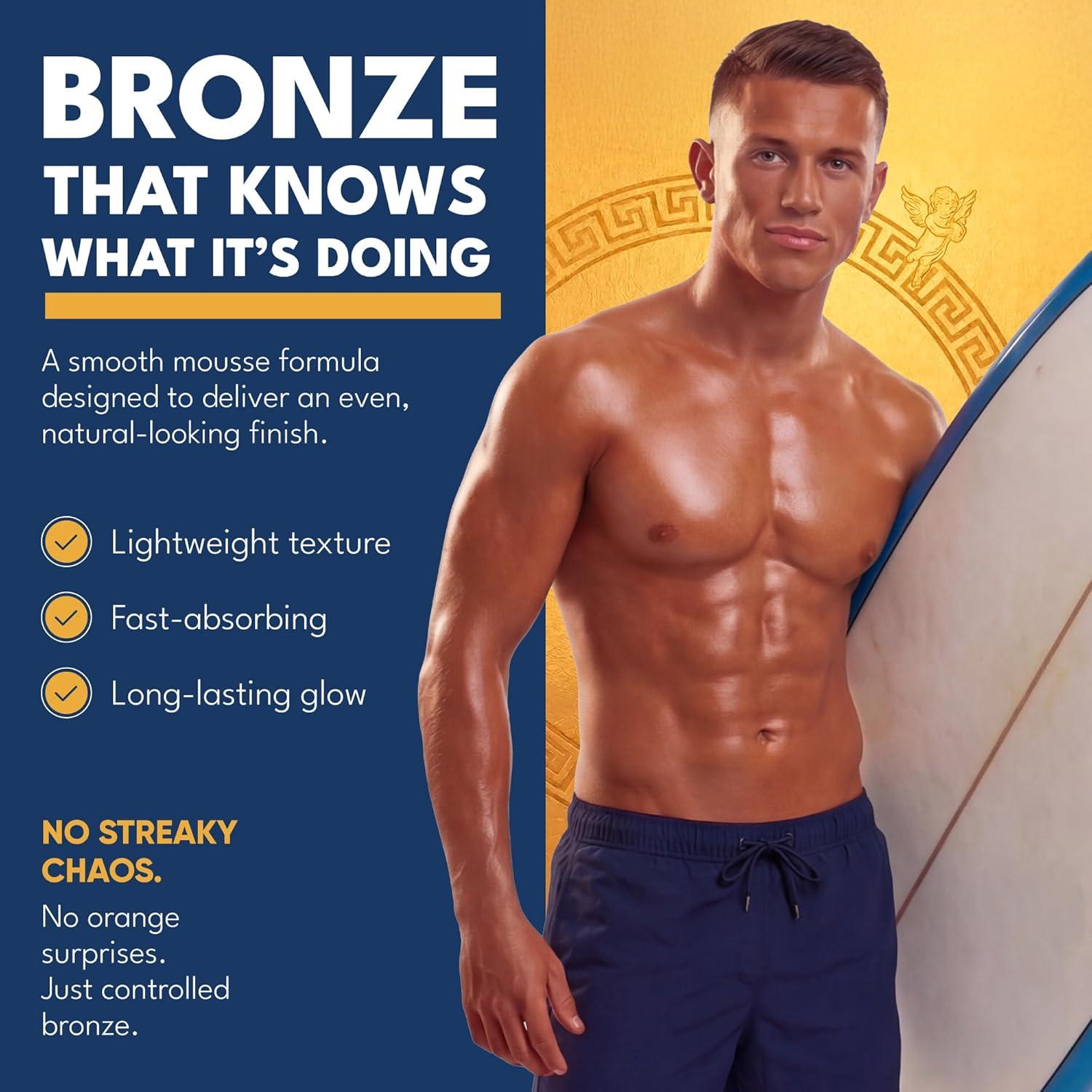 imageGod Bod Mens Self Tanner Foam StreakFree Bronze FastAbsorbing Made in Australia with Certified Organic Ingredients including Davidson Plum amp Aloe Vera 676 FL OZ