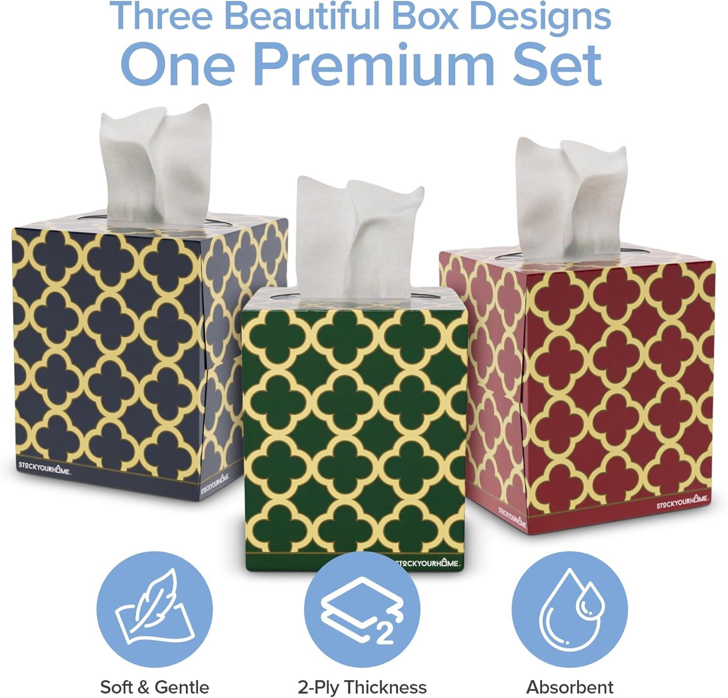 imageStock Your Home Cube Tissue Boxes 36 Pack Facial Tissues Soft 2Ply Paper Tissues White Cube Tissue Boxes for Home Office Bathroom Bedroom or Classroom Made In the USA