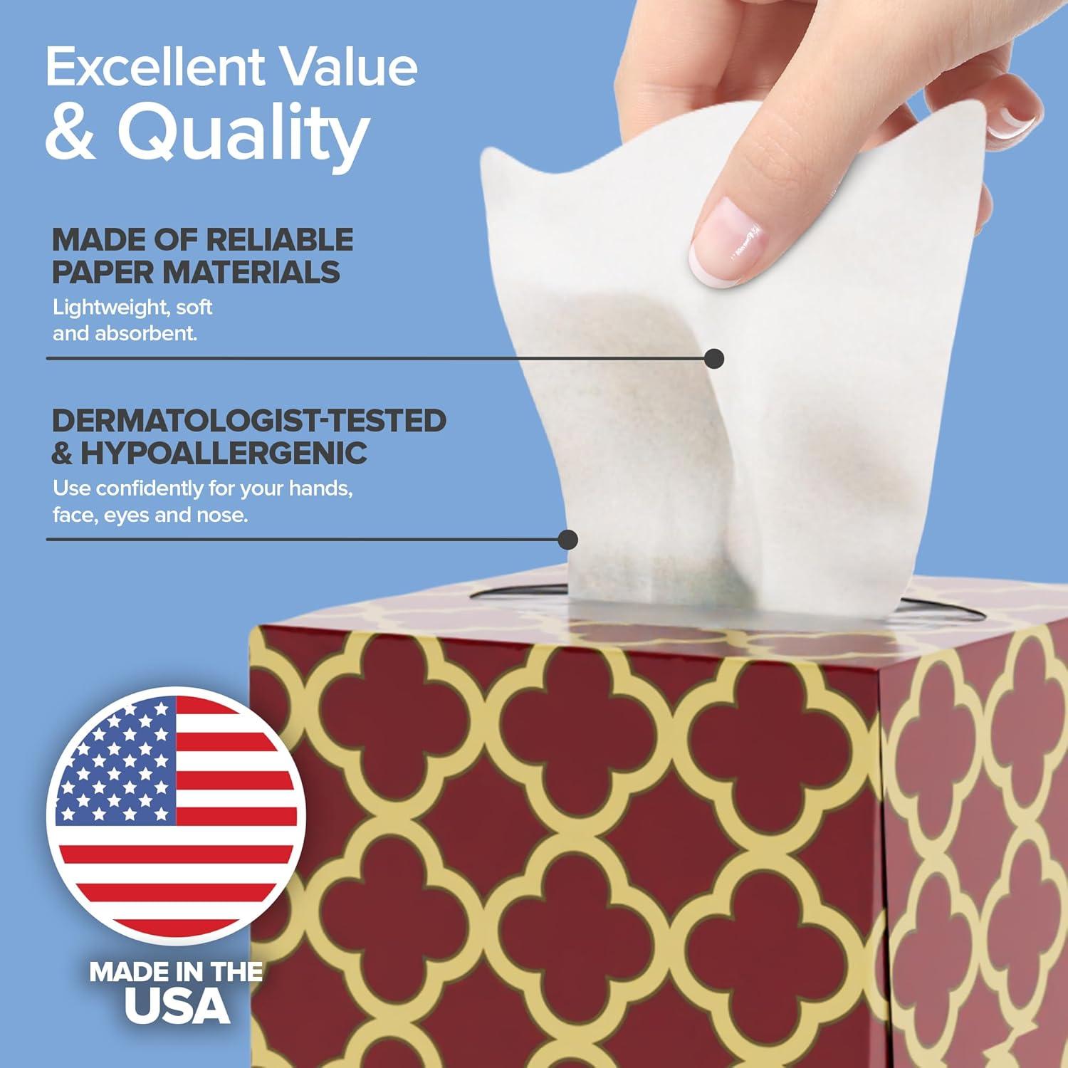 imageStock Your Home Cube Tissue Boxes 36 Pack Facial Tissues Soft 2Ply Paper Tissues White Cube Tissue Boxes for Home Office Bathroom Bedroom or Classroom Made In the USA