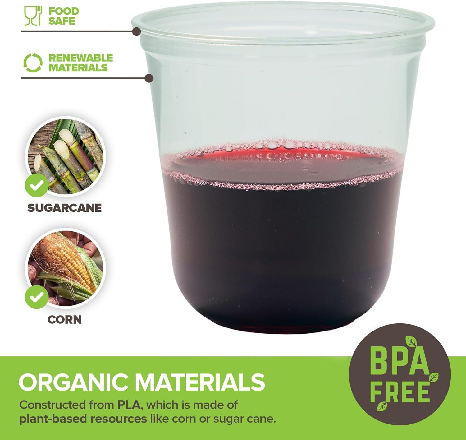 imageStock Your Home 9 oz Clear Cups 50 Pack Disposable Cups for Water Beer and More Stemless Design120 ounces