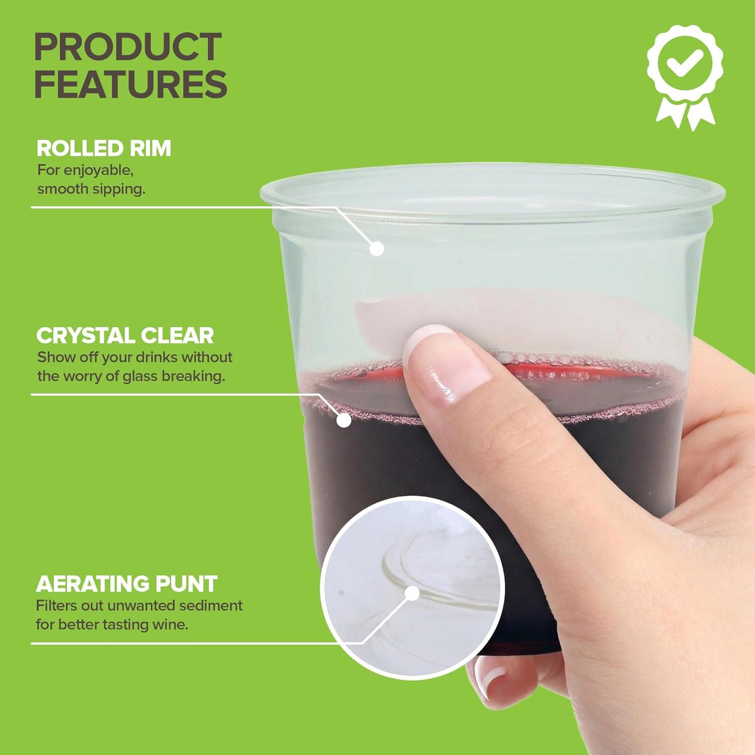 imageStock Your Home 9 oz Clear Cups 50 Pack Disposable Cups for Water Beer and More Stemless Design120 ounces
