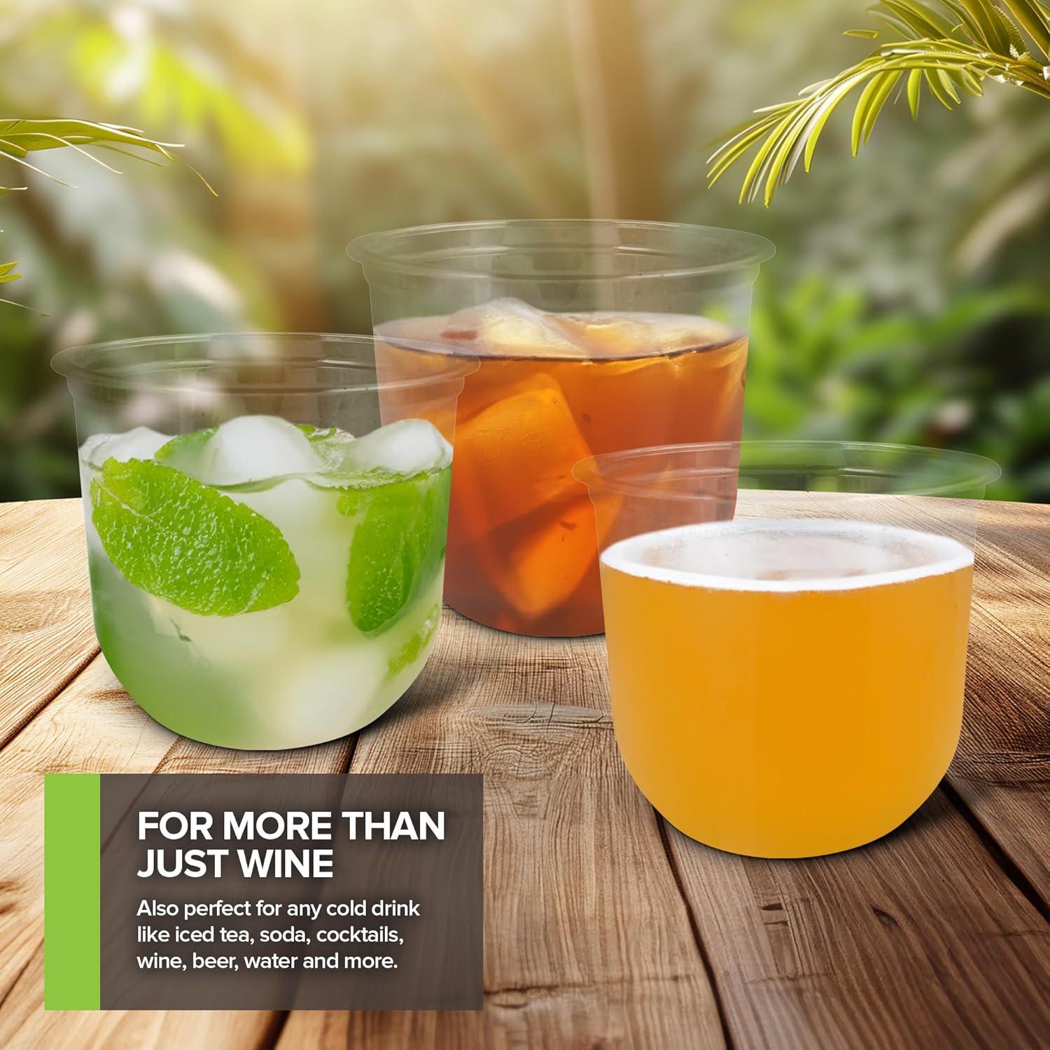 imageStock Your Home 9 oz Clear Cups 50 Pack Disposable Cups for Water Beer and More Stemless Design120 ounces