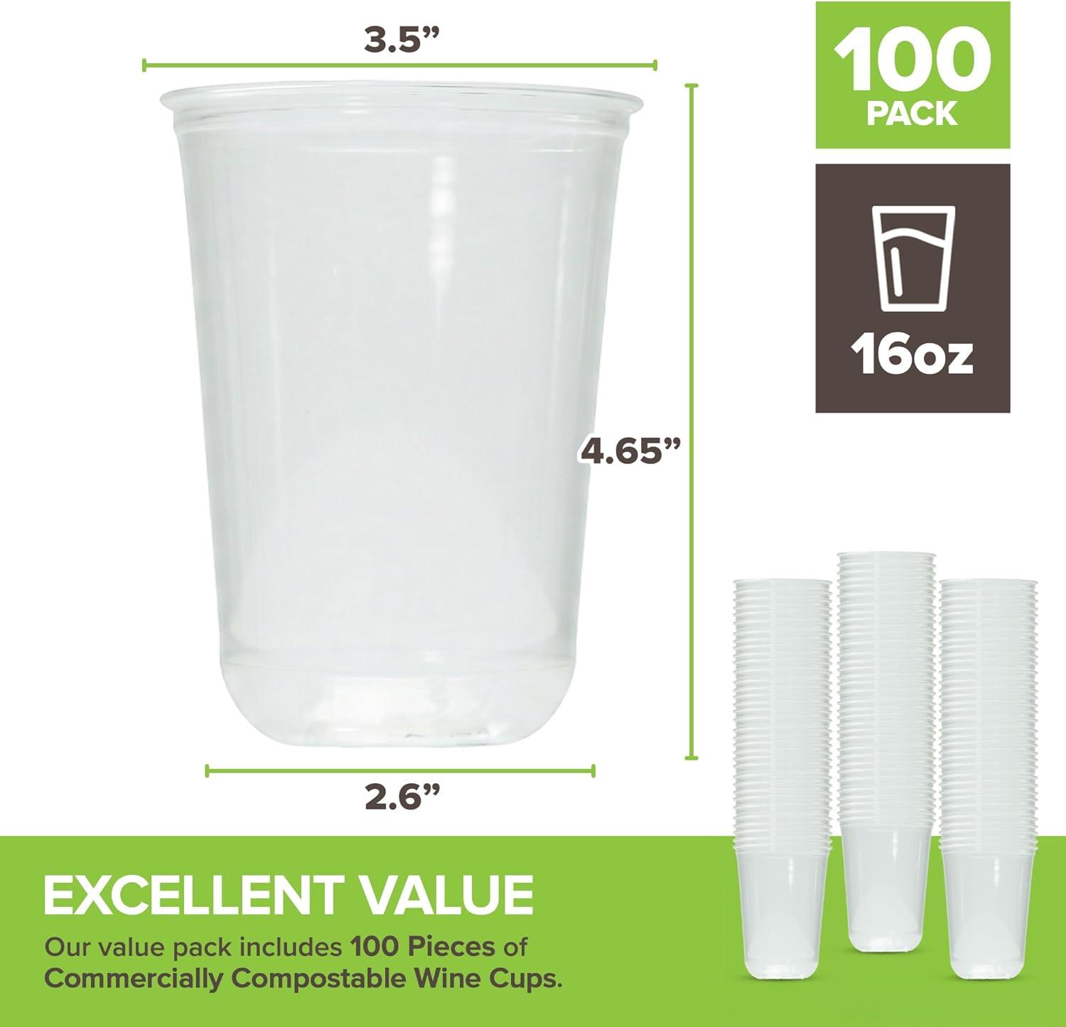 imageStock Your Home 9 oz Clear Cups 50 Pack Disposable Cups for Water Beer and More Stemless Design160 ounces