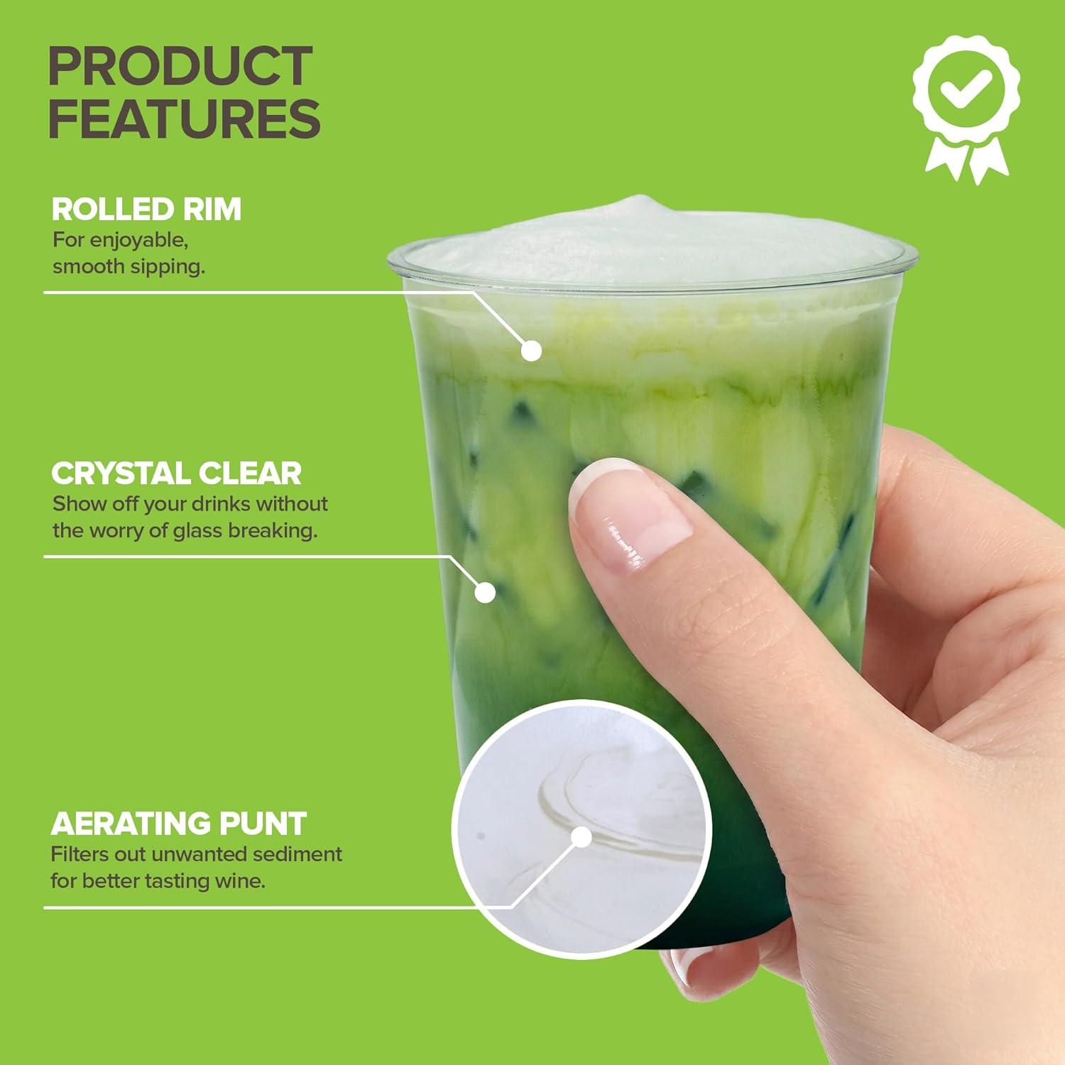 imageStock Your Home 9 oz Clear Cups 50 Pack Disposable Cups for Water Beer and More Stemless Design160 ounces